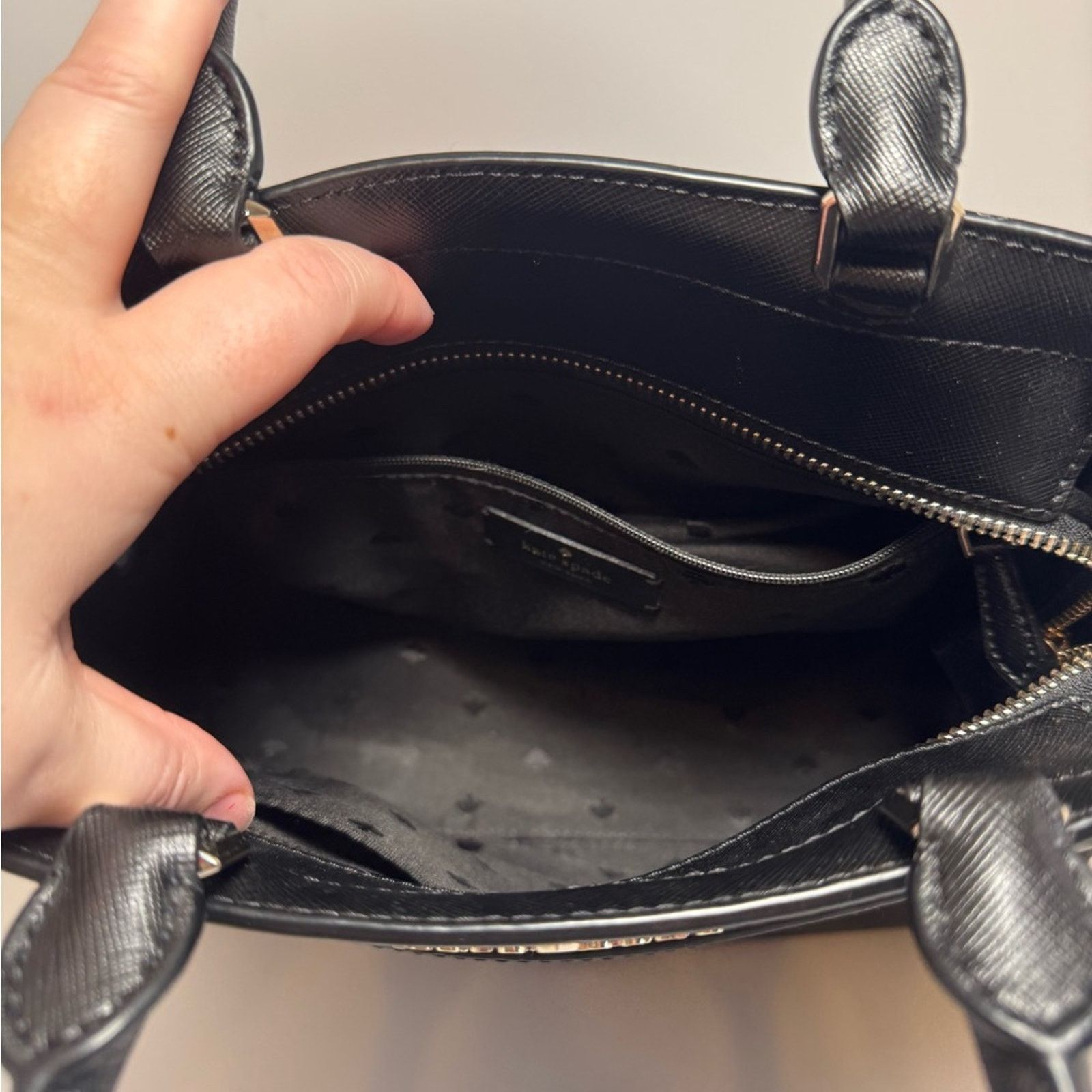 Kate Spade Kate Spade Large Staci Satchel Black Crossgrain Leather Size ONE SIZE - 9 Thumbnail