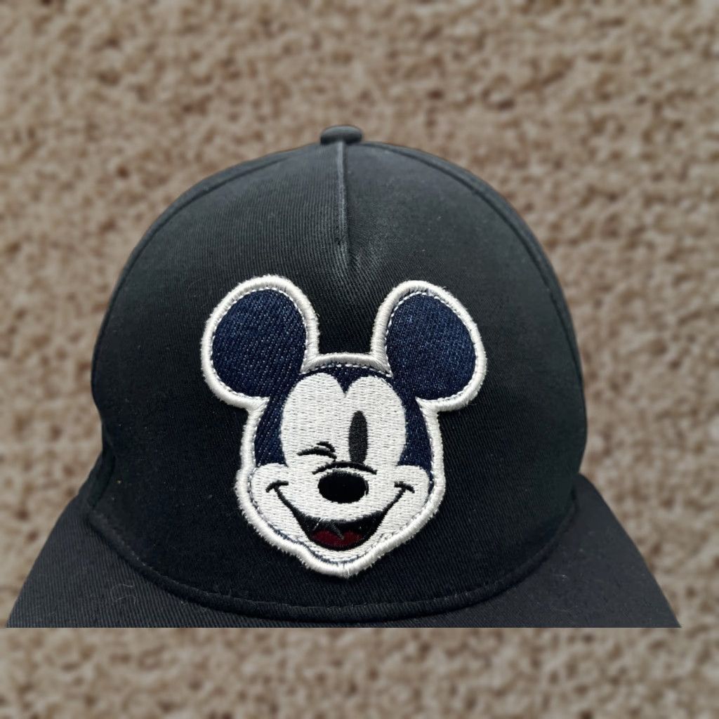Disney Disney Mickey Mouse Hat Cap Strap Back Adult One Size Black 100% Cotton Size ONE SIZE - 1 Thumbnail