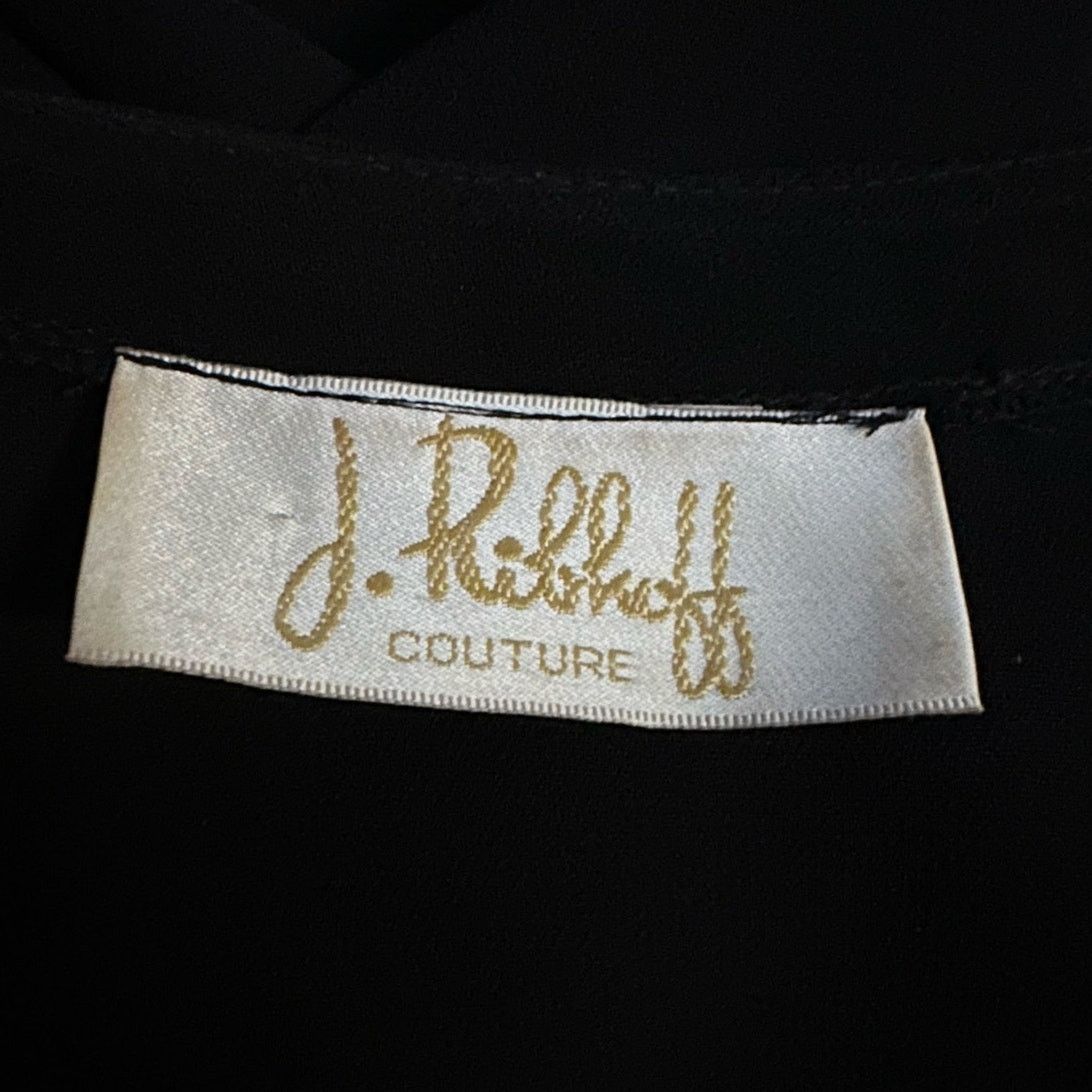 Joseph Ribkoff Vintage 80s Joseph Ribkoff Couture Black Sheer Duster Size ONE SIZE - 11 Thumbnail
