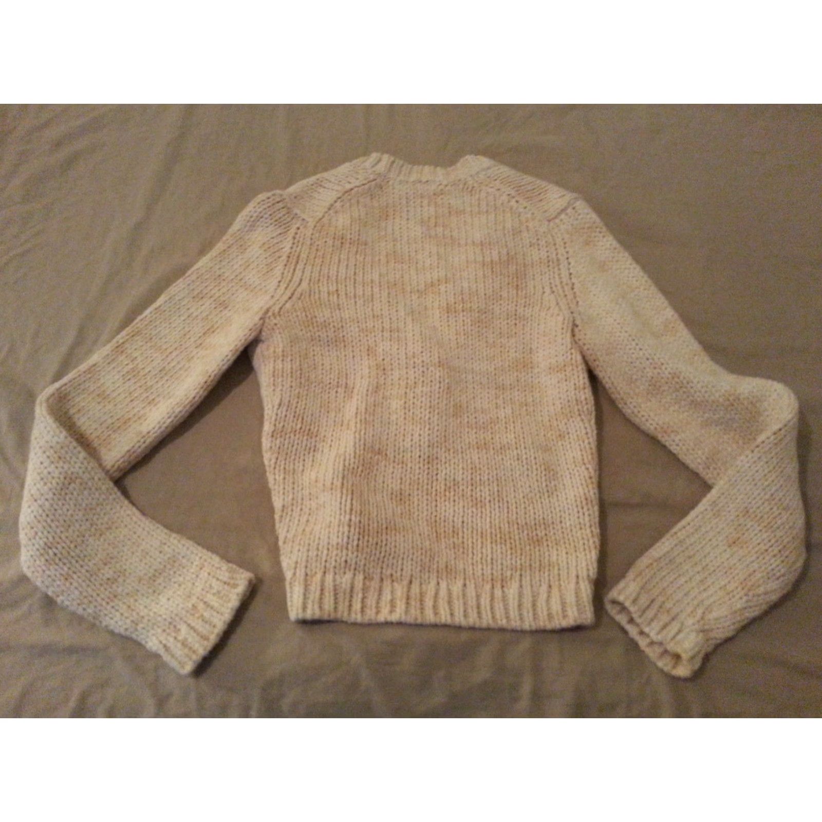 Ann Taylor VINTAGE? (No) Ann Taylor Womens Cardigan Sweater Jacket XS Cotton Beige Slim? Size XS / US 0-2 / IT 36-38 - 2 Thumbnail