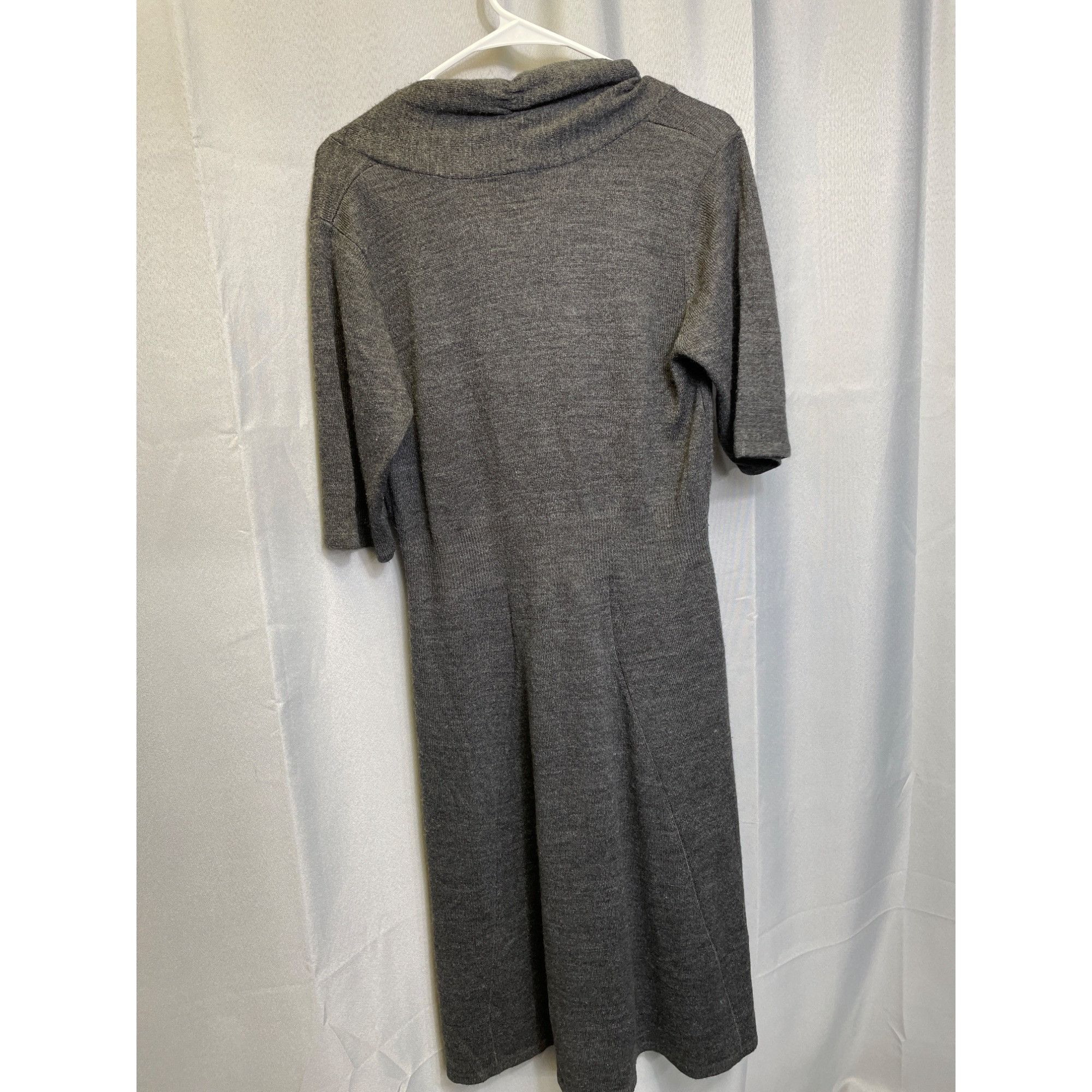 Designer R and K SKU 7642 Womens Gray Knit Knee Length Dress Size L Size L / US 10 / IT 46 - 2 Thumbnail