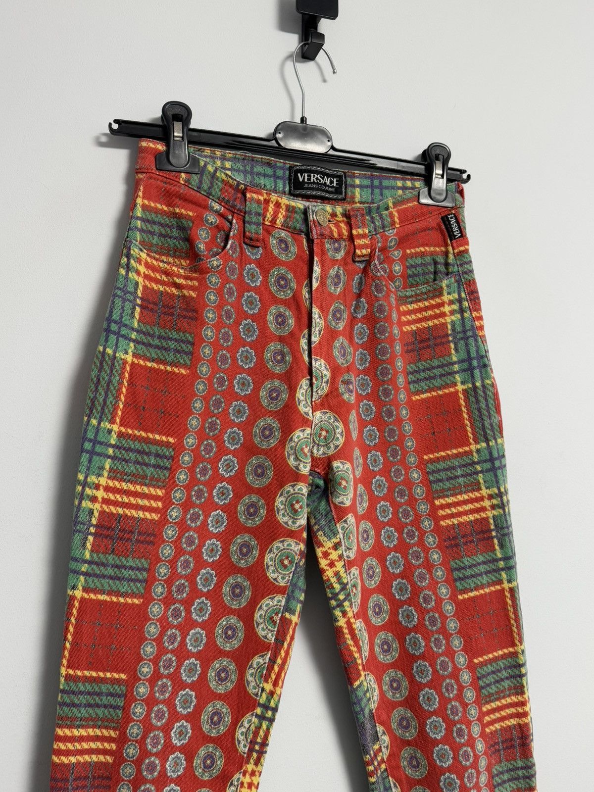 Versace Jeans Couture Rare Versace Jeans Couture 90’s Pants Red Multi Color Italy Size 28" / US 6 / IT 42 - 2 Thumbnail