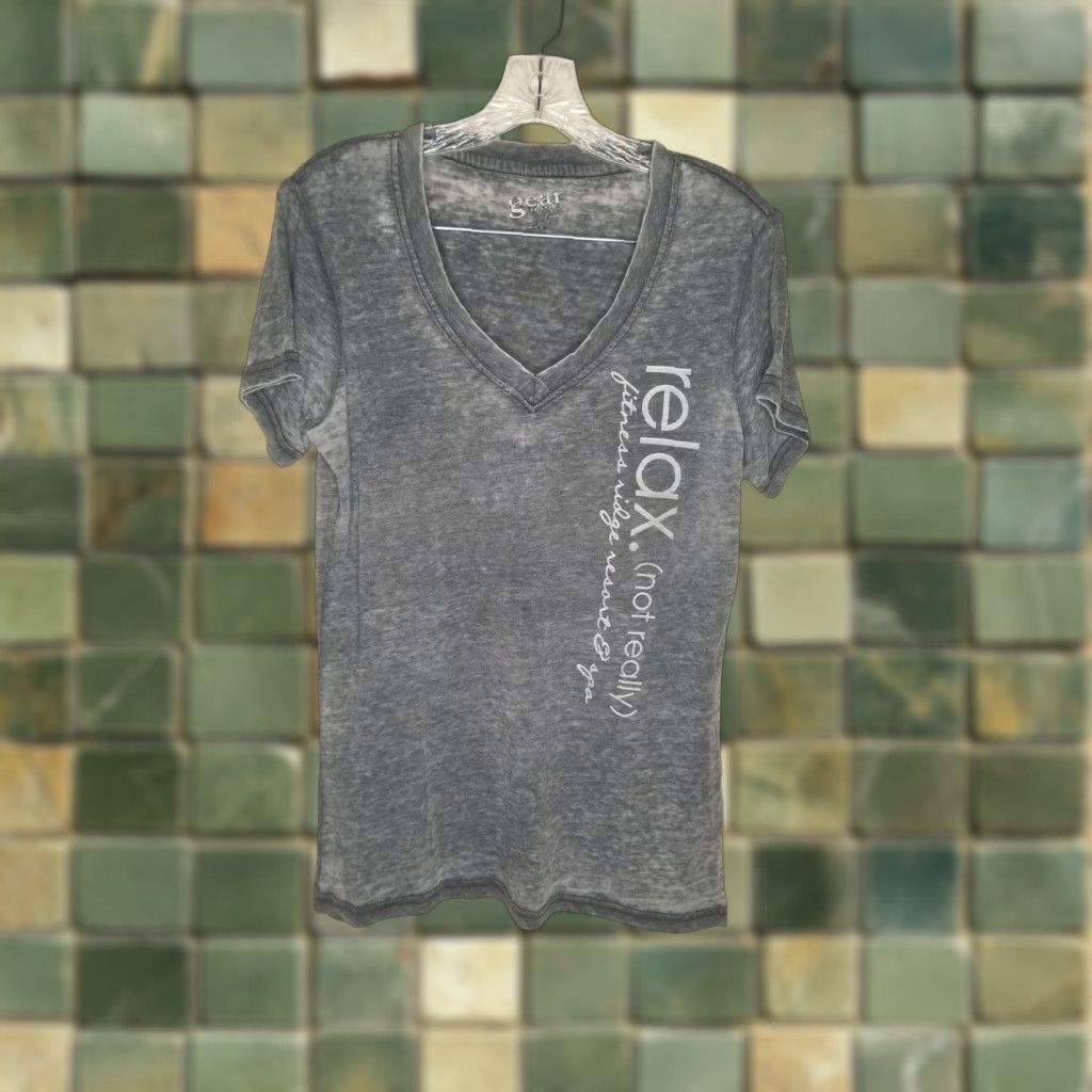 Vintage VINTAGE GEAR FOR SPORTS Women's T-Shirt V-Neck Relaxed Fit Gray Sizes Large Size L / US 10 / IT 46 - 1 Thumbnail