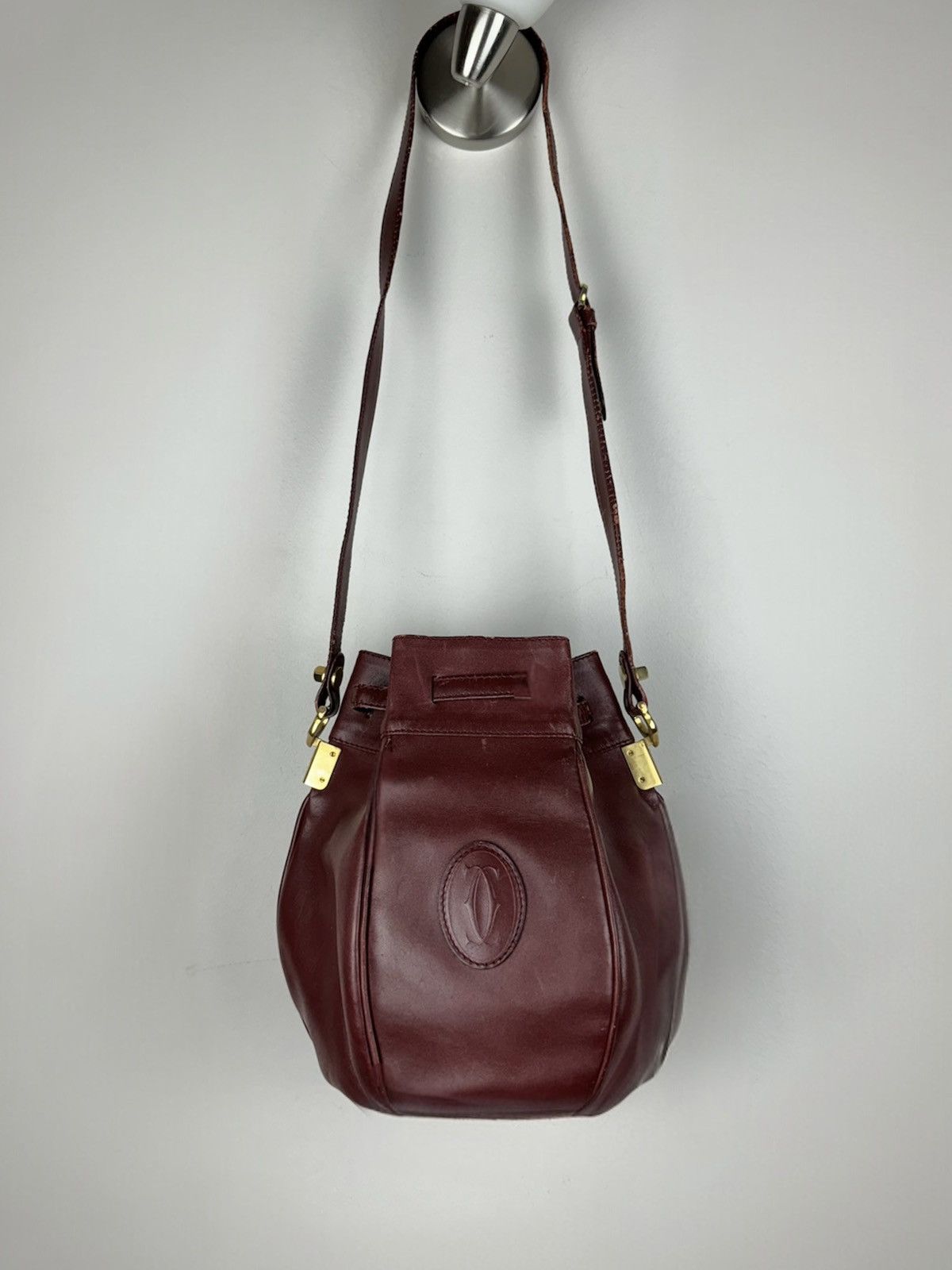 Cartier Vintage leather bag Cartier Bucket bag original luxury item Size ONE SIZE - 1 Thumbnail