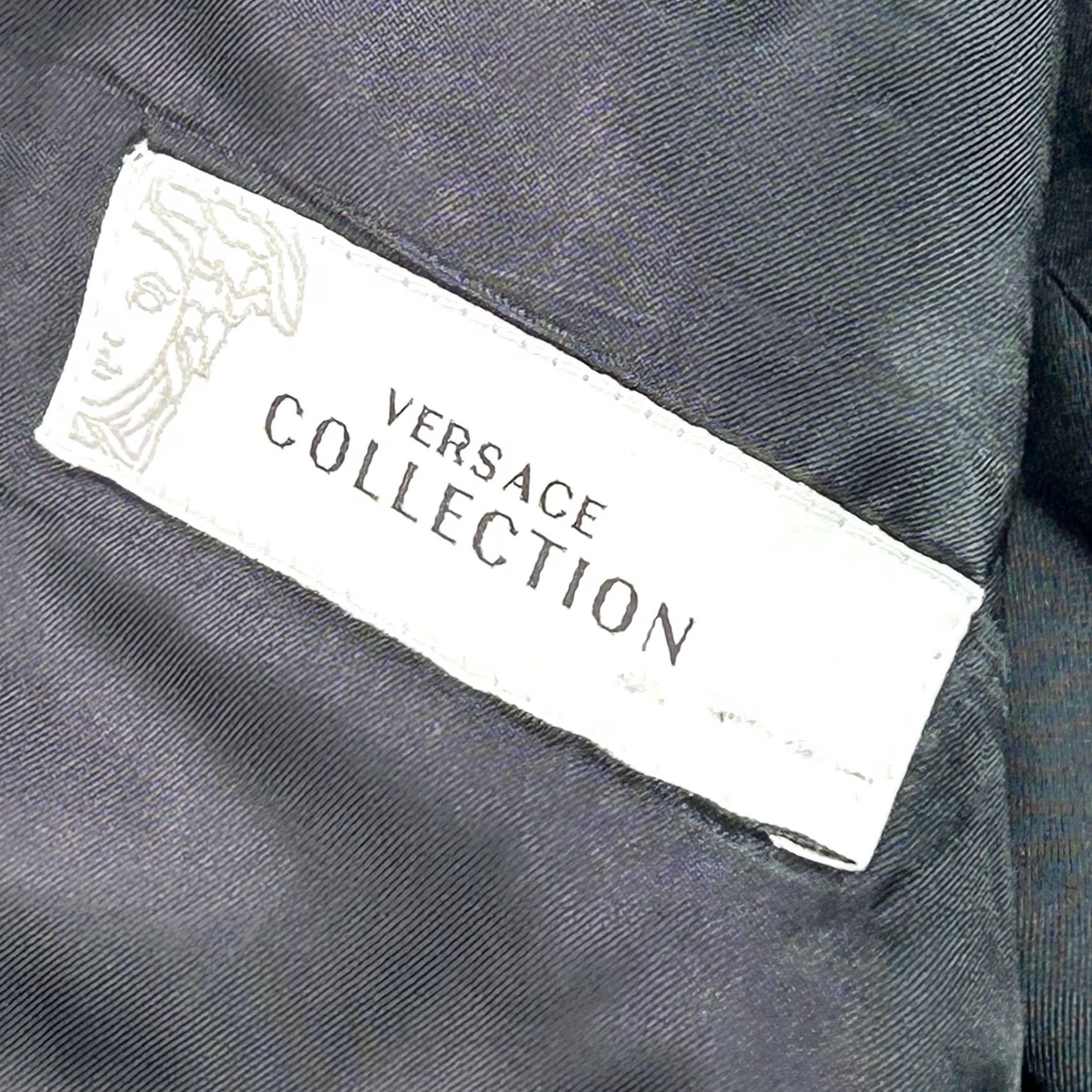 Vintage Versace Collection Suit Jacket Mens 48R Black Wool 2 Button Made In Croatia Size 48R - 4 Thumbnail