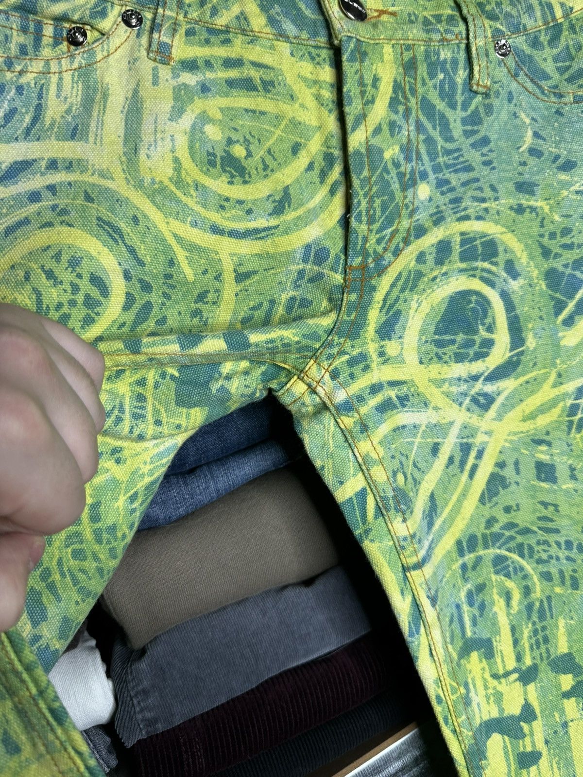 Custo Barcelona Custo Barcelona Bootcut Abstract Print Flared Pants Y2K Art Size 28" / US 6 / IT 42 - 7 Thumbnail