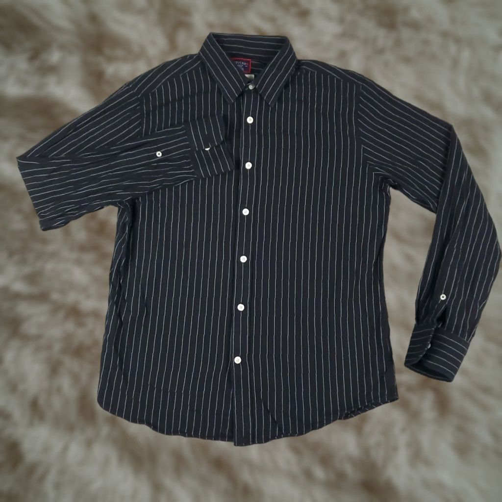 UNTUCKit UNTUCKit Mens Shirt Black Striped Slim Fit Flannel Button Up Long Sleeve Modern Classic Button-Up Size US M / EU 48-50 / 2 - 1 Thumbnail