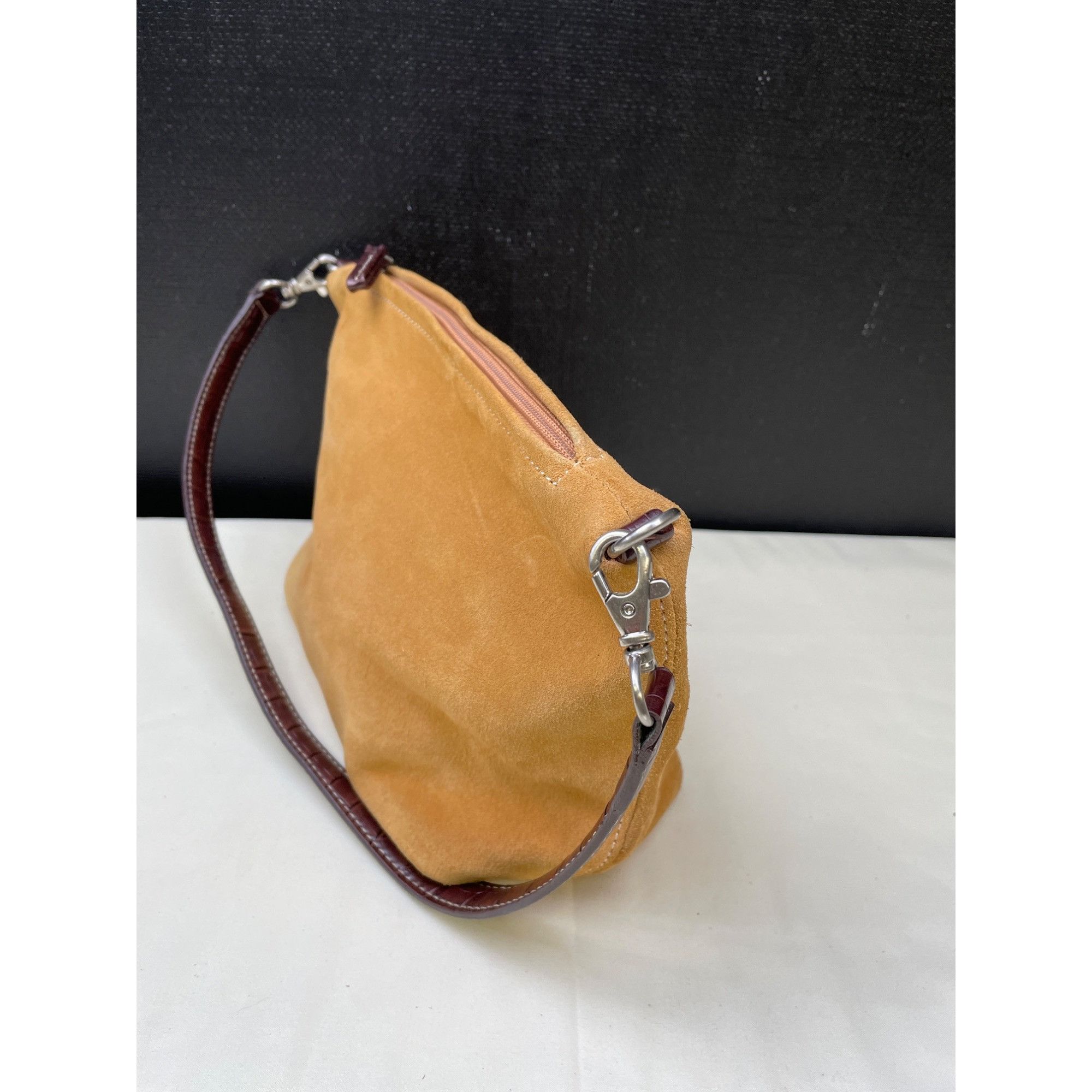 Other Tignanello Women's Mustard Yellow Suede Leather Shoulder Bag Size ONE SIZE - 2 Thumbnail