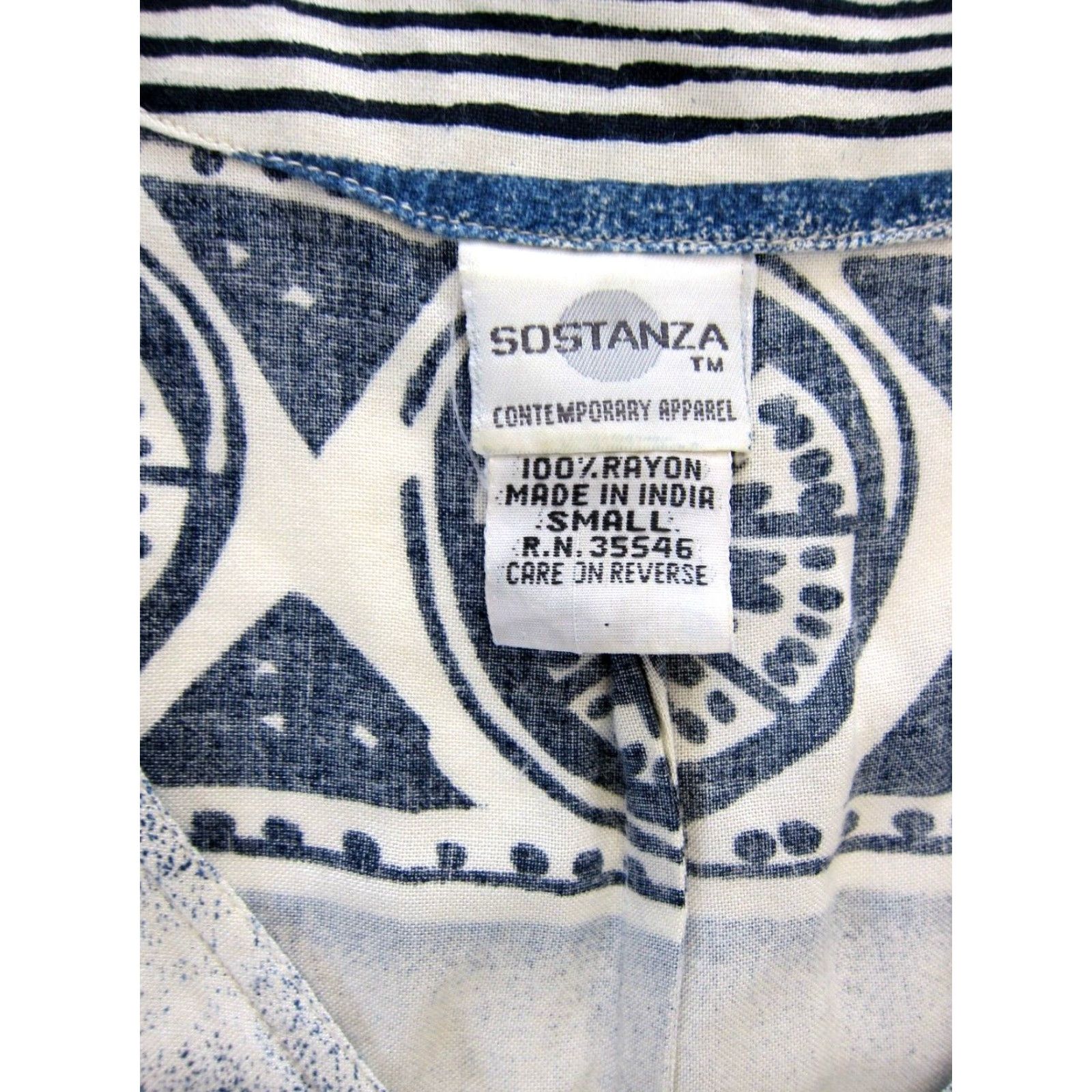 Vintage VINTAGE Sostanza 100% Rayon Blue White Floral Button Down Tank Sun Dress Small Size S / US 4 / IT 40 - 4 Thumbnail