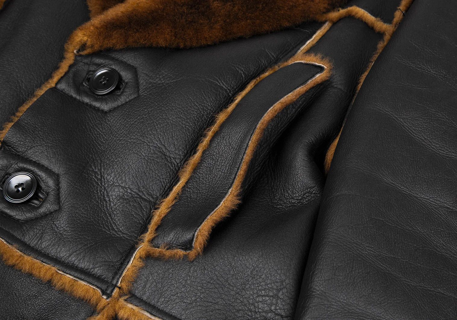 Jean Paul Gaultier Real Sheepskin Coat in Black/Brown Size 48 Size US M / EU 48-50 / 2 - 4 Thumbnail