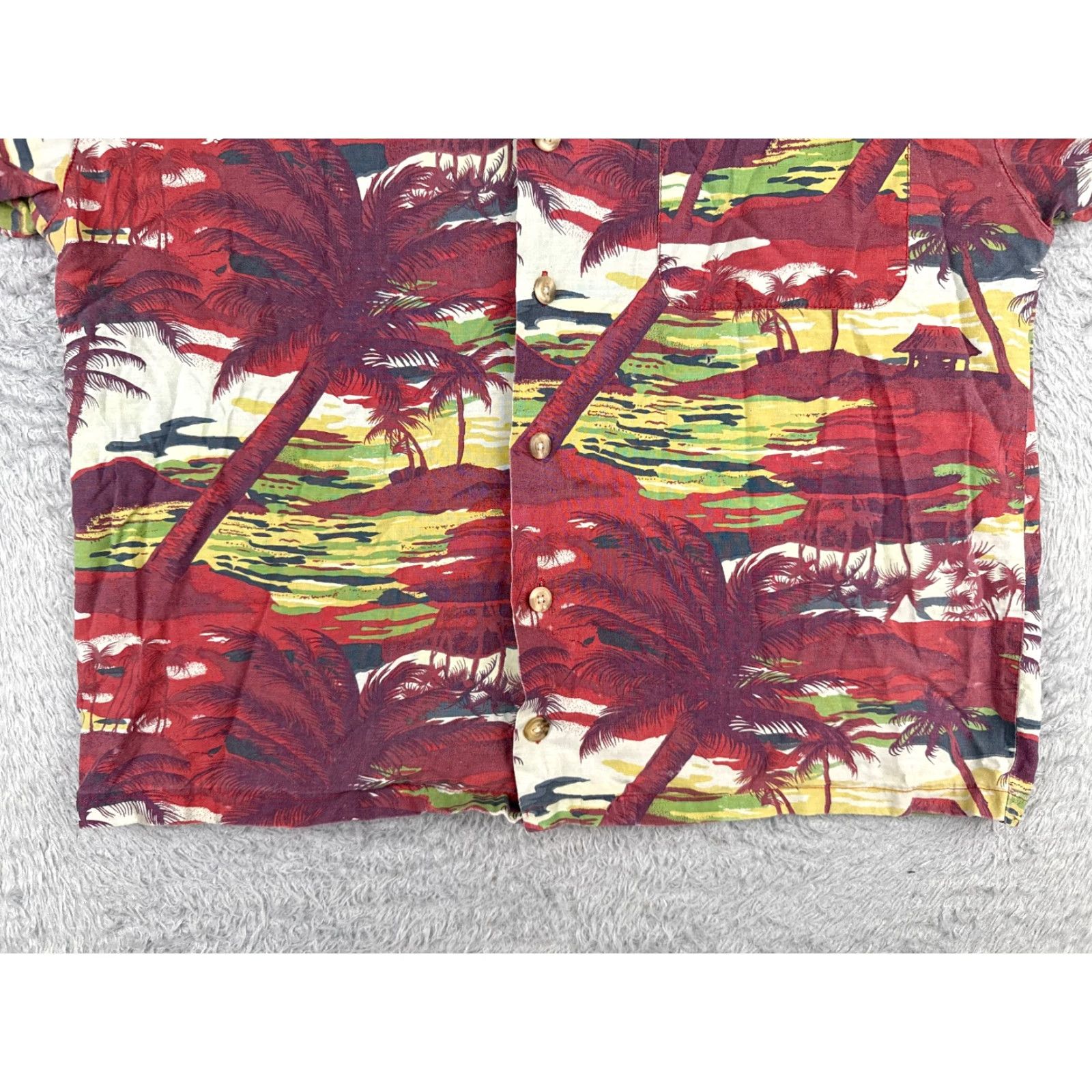 Tommy Bahama Tommy Bahama Shirt Men L Red Palm Hut Button Rayon Blend Short Sleeve Size US L / EU 52-54 / 3 - 5 Thumbnail