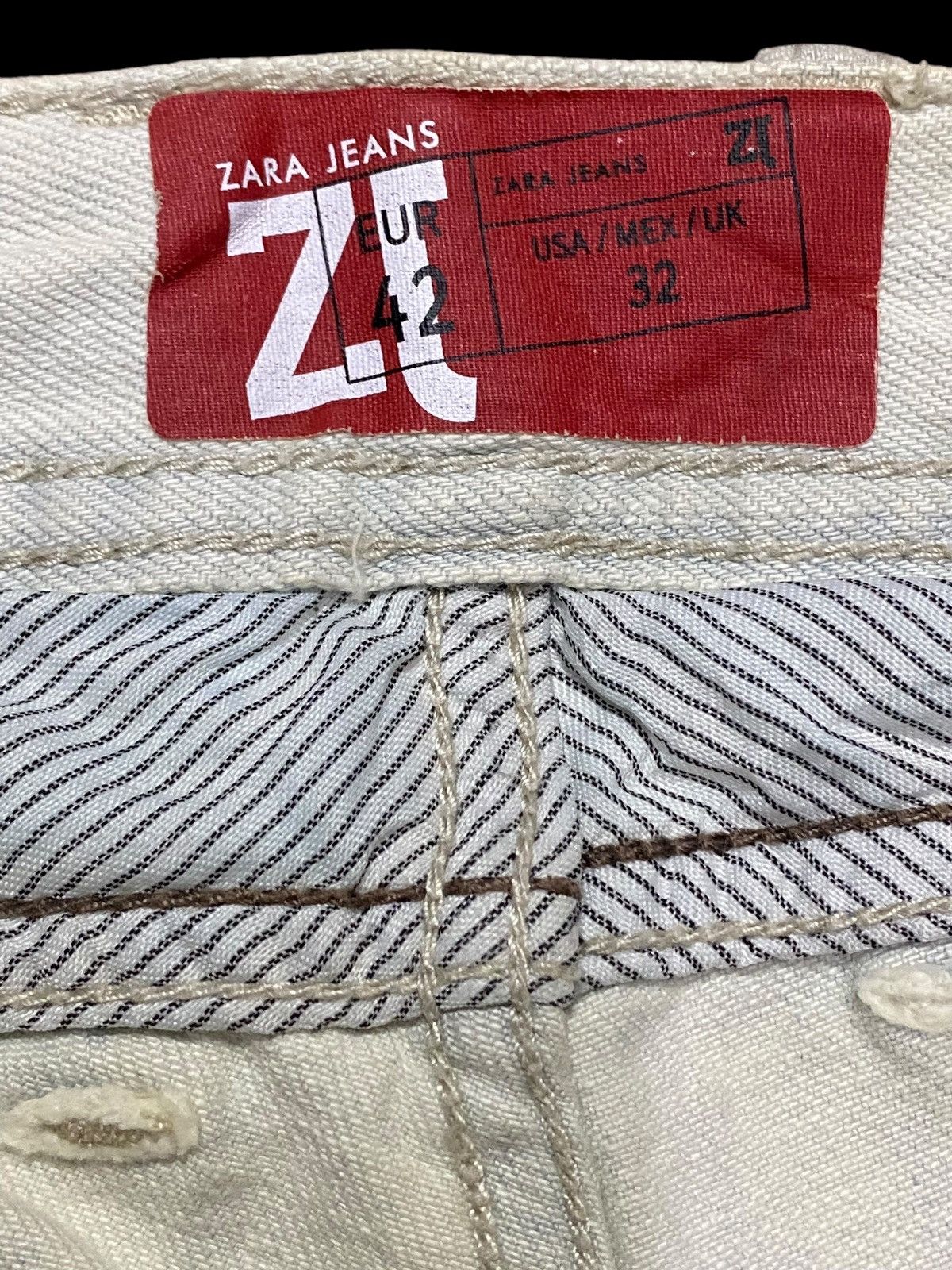 Rhude × Zara Vintage Zara Faded Wash Distressed Loose Jeans Size US 34 / EU 50 - 10 Thumbnail