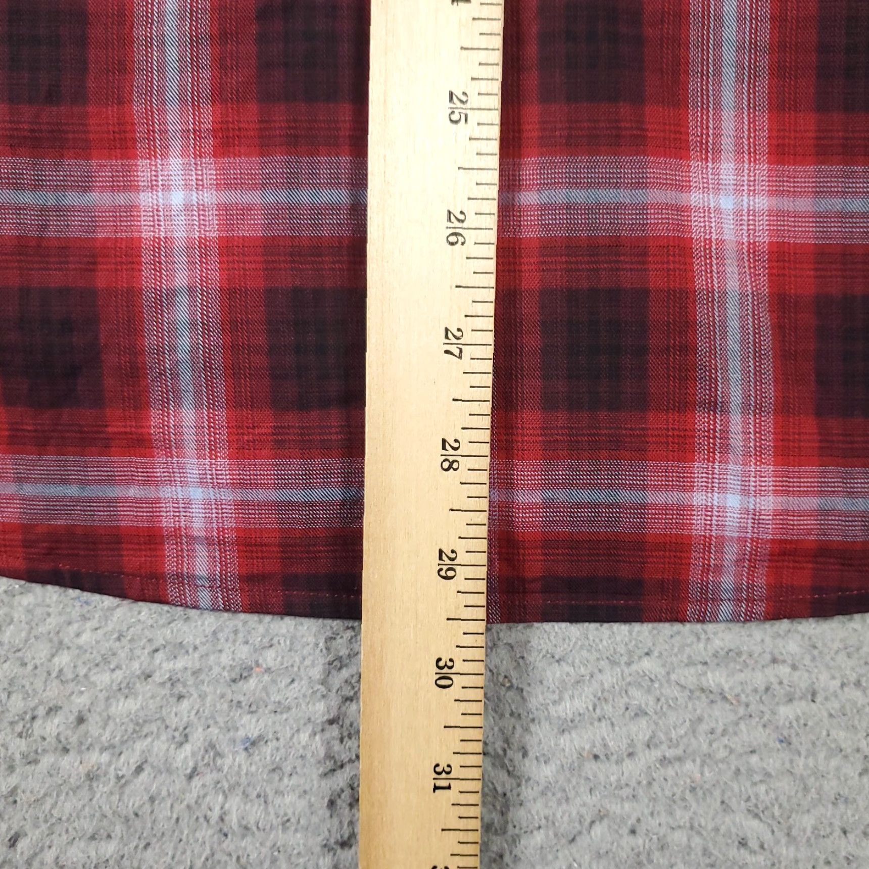 Original Penguin Original Penguin Shirt Adult Size 16 Red Plaid Dress Shirt Long Sleeve Button Up Cotton Modern Classic Mens Size 42R - 4 Thumbnail