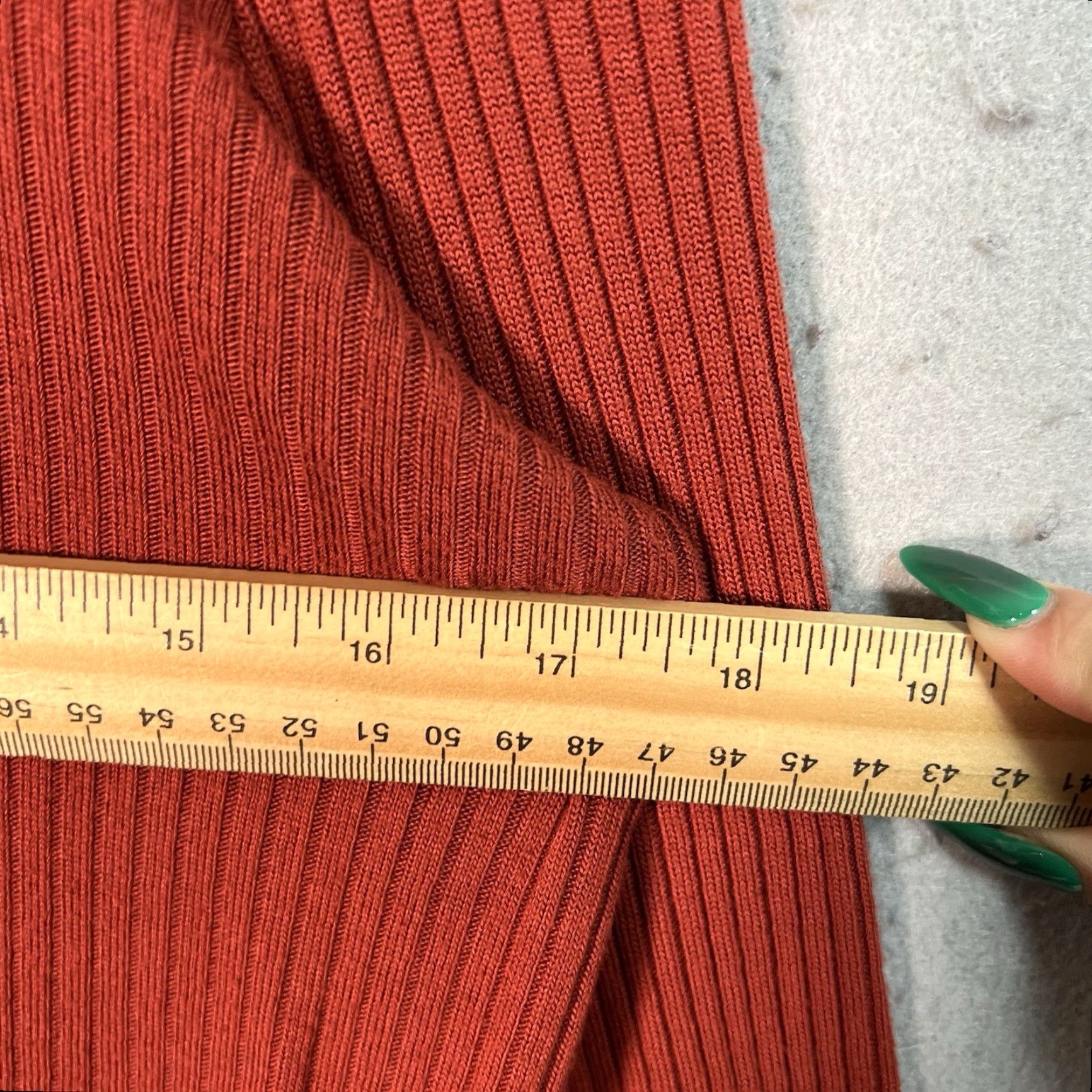 Reformation VINTAGE Reformation Shirt Womens Small Red Ribbed Wide Neck Long Sleeve Size S / US 4 / IT 40 - 3 Thumbnail