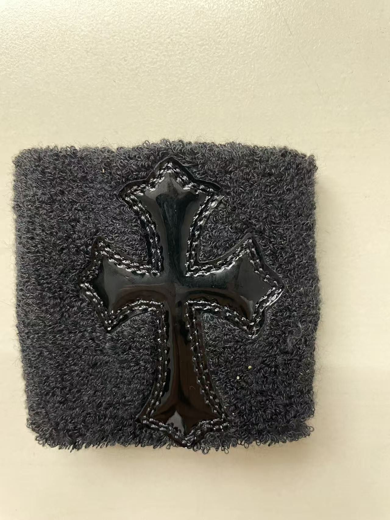 Chrome Hearts Chrome Hearts Black Patent Leather Cross Patch Sweatbands Size ONE SIZE - 3 Thumbnail