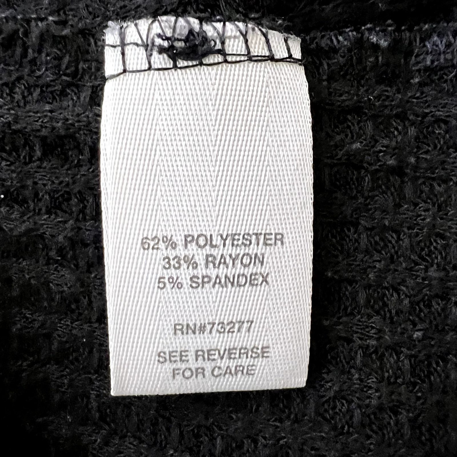Other Mudd Black Waffle Knit Tie Long Sleeve Top Size XS / US 0-2 / IT 36-38 - 7 Thumbnail