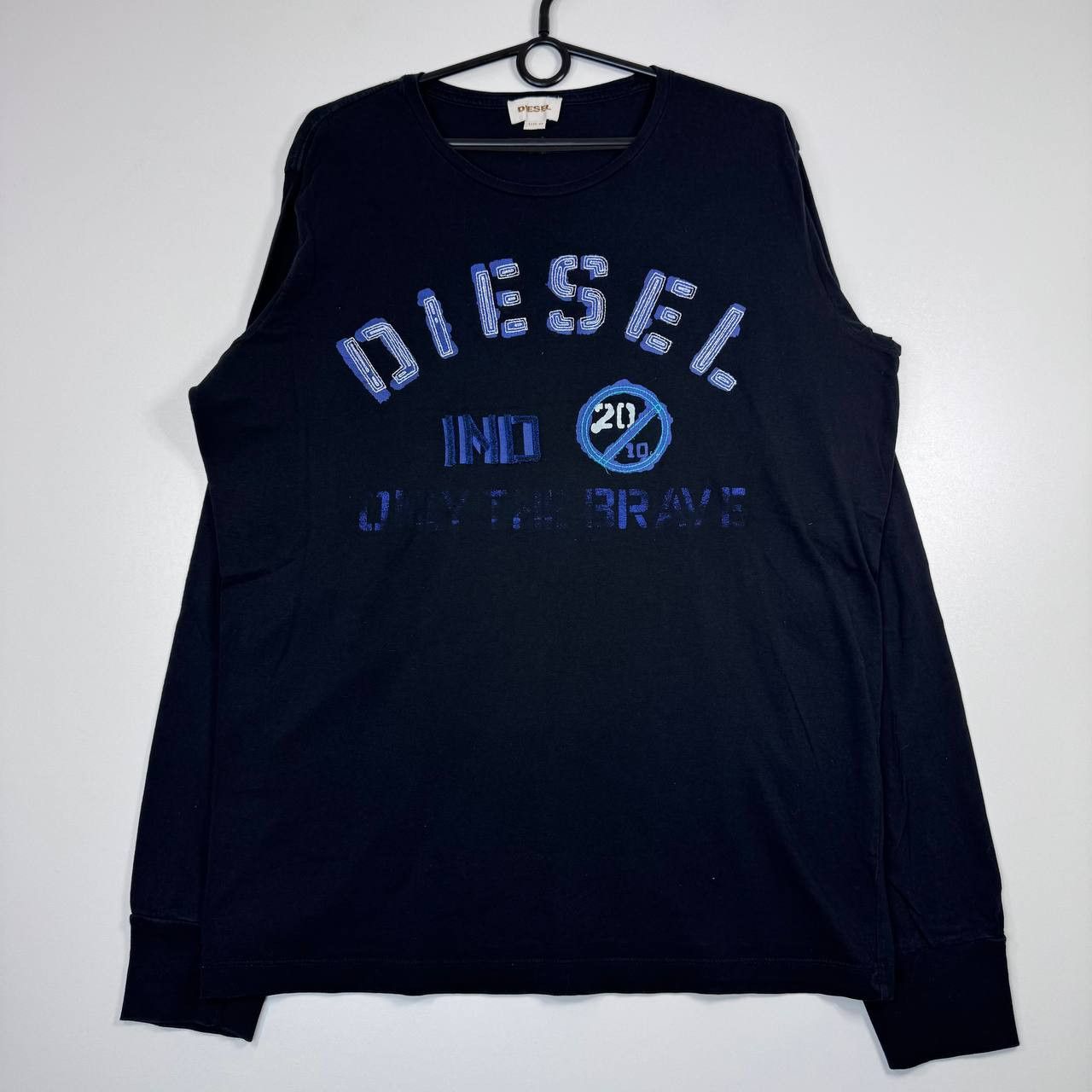Diesel Diesel Long Sleeve T-Shirt Navy Graphic Logo Mens Size XL Size US XL / EU 56 / 4 - 1 Thumbnail
