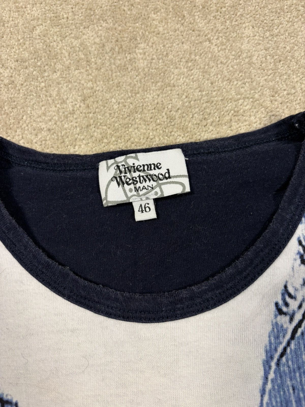 Vivienne Westwood Vivienne Westwood MAN graphic denim print T-shirt in blue Size US S / EU 44-46 / 1 - 9 Thumbnail