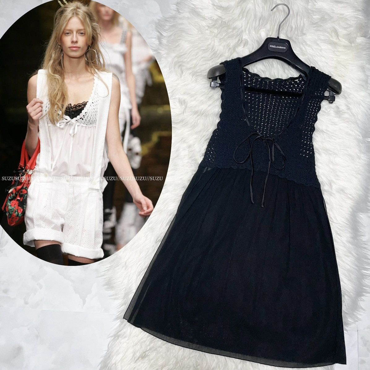 Dolce & Gabbana Dolce&Gabbana Ribbon Lace See-through Tunic Dress 40 Black Size S / US 4 / IT 40 - 1 Thumbnail