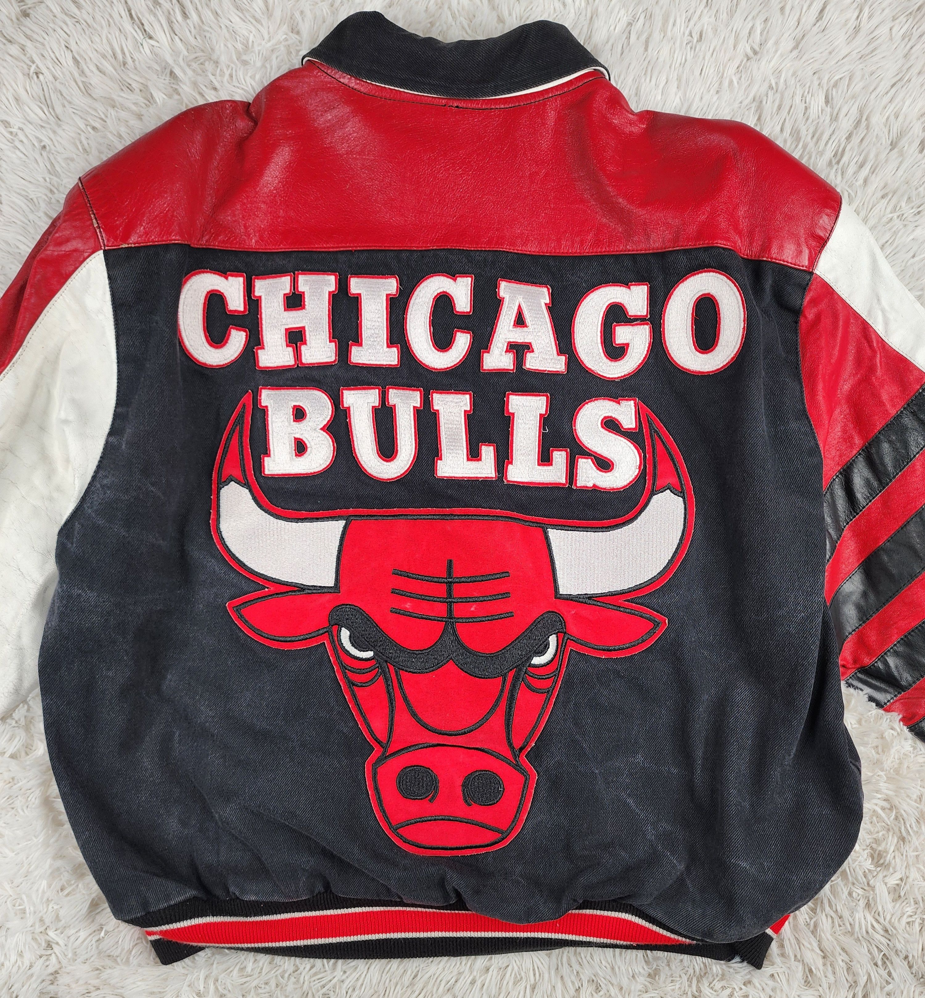 Jeff Hamilton Vintage NBA Chicago Bulls denim/leather button up jacket Size US L / EU 52-54 / 3 - 10 Thumbnail