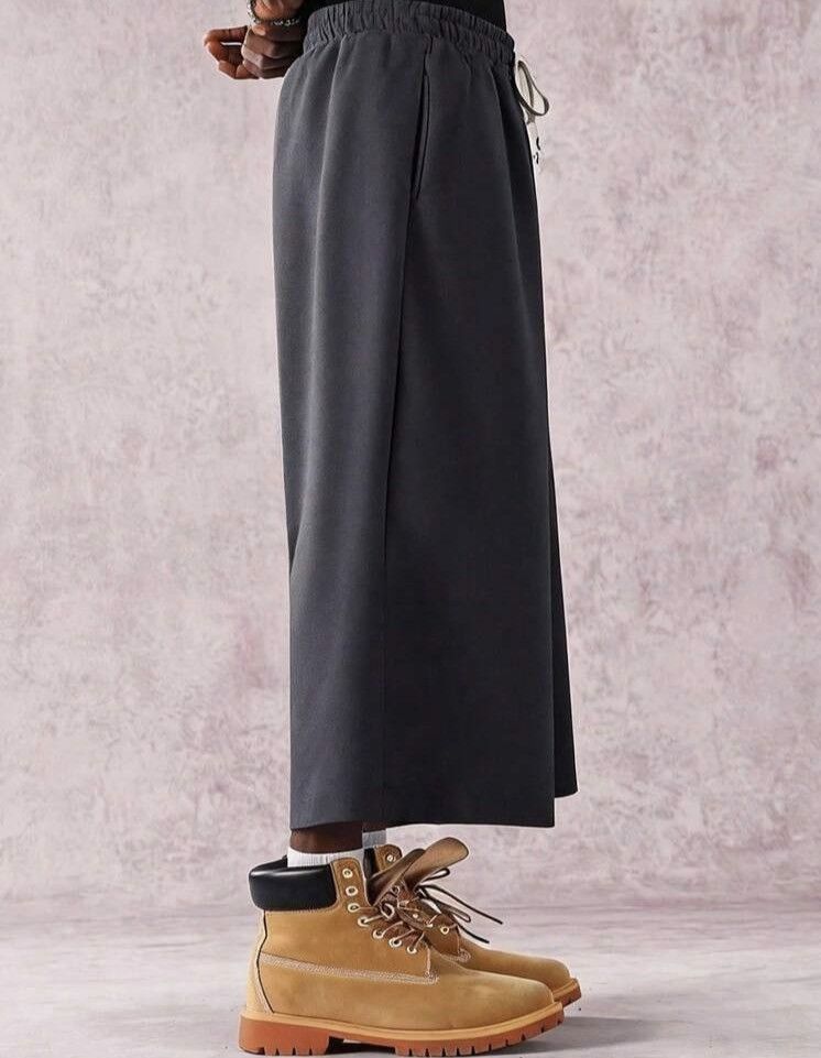 Other Dark Gray Cropped Wide-Leg Sweatpants Size US 32 / EU 48 - 3 Thumbnail