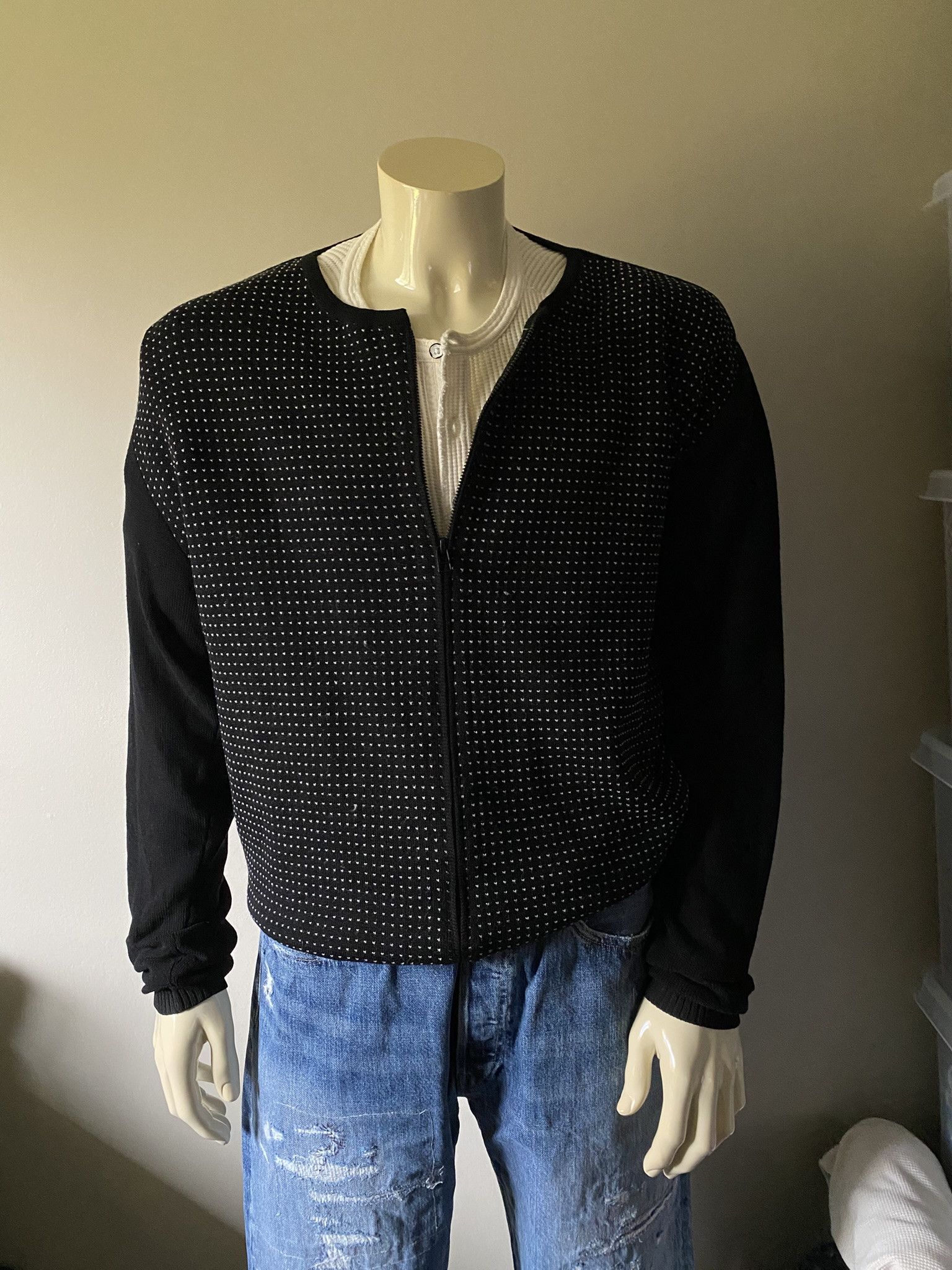 HANSEN Garments Extra Fine Merino Wool - Black Cardigan Size US L / EU 52-54 / 3 - 1 Thumbnail