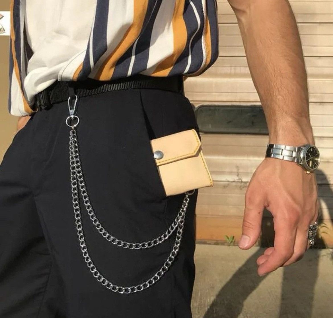 Japanese Brand 35cm + 45cm Double Chain Simple Wallet Safety Chain Size ONE SIZE - 1 Thumbnail