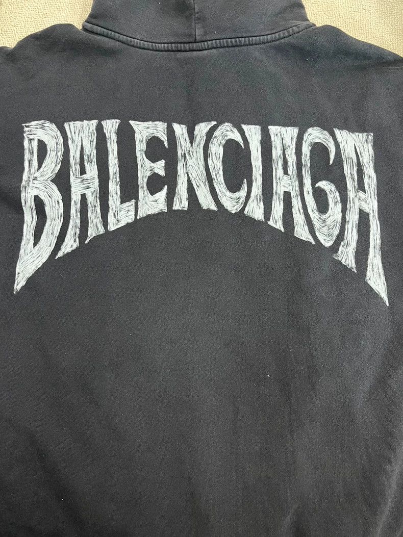 Balenciaga Balenciaga Monogrammed printed casual hooded pullover long Size US XXS / EU 40 - 3 Thumbnail