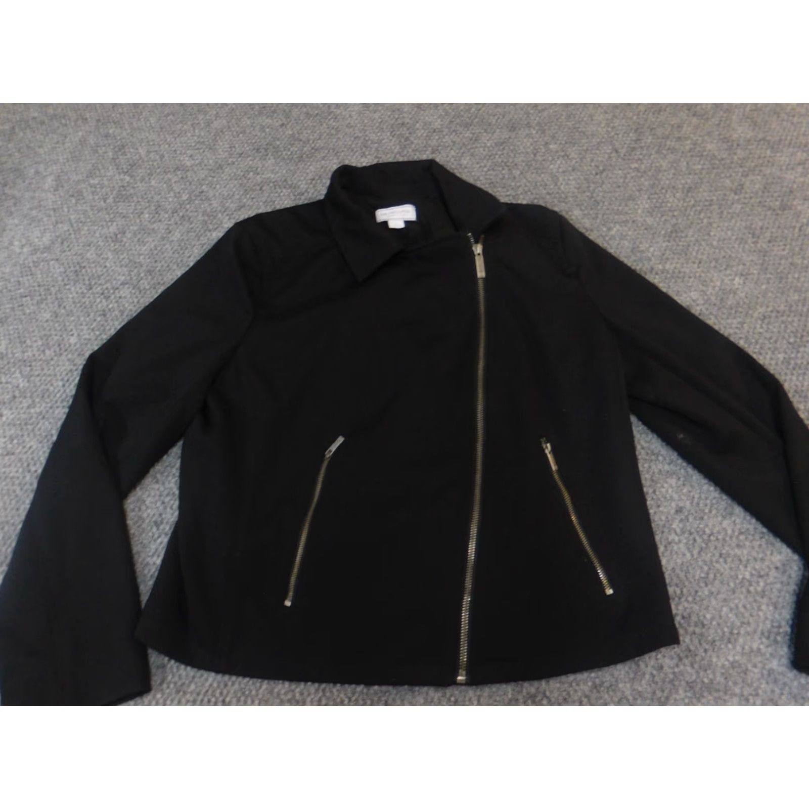 Liz Claiborne Liz Claiborne Womens Coat L black full zip Simply Liz Coat Women Regular L Black Polyester Softshell Zipper Breathable Casual Winter Size L / US 10 / IT 46 - 2 Thumbnail