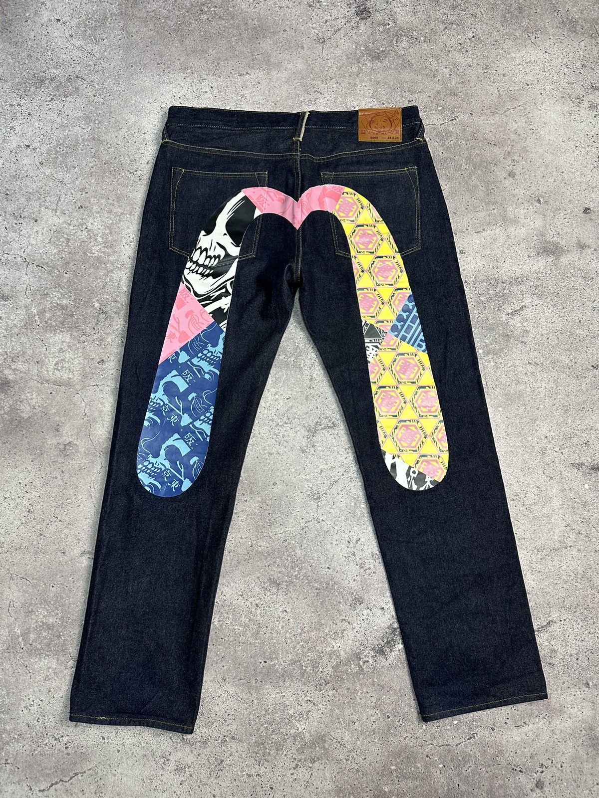 image of Evisu Selvedge Jeans Big Seagull Blue Daicock Japan, Men's (Size 36)
