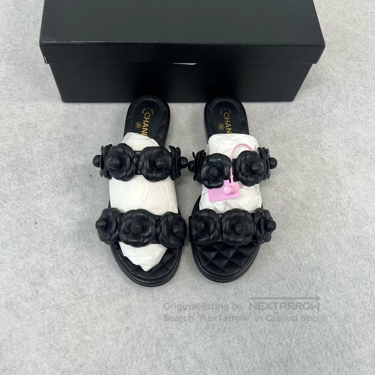 Chanel Chanel Camellia dia`mond-patterned slippers| Size US 5 / IT 35 - 2 Thumbnail
