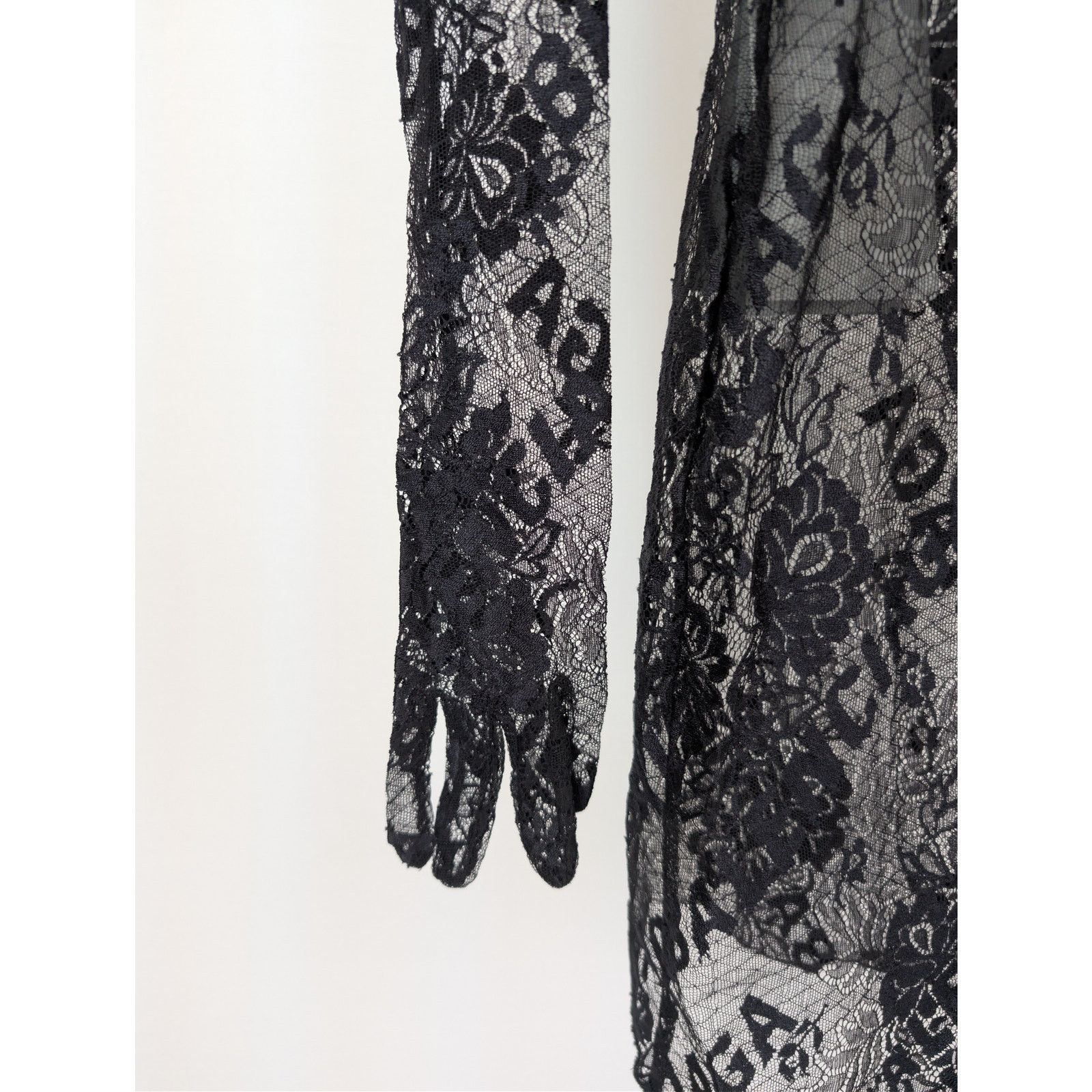Balenciaga o1rshd1 Glove Dress Stretch Lace in Black Size S / US 4 / IT 40 - 14 Thumbnail
