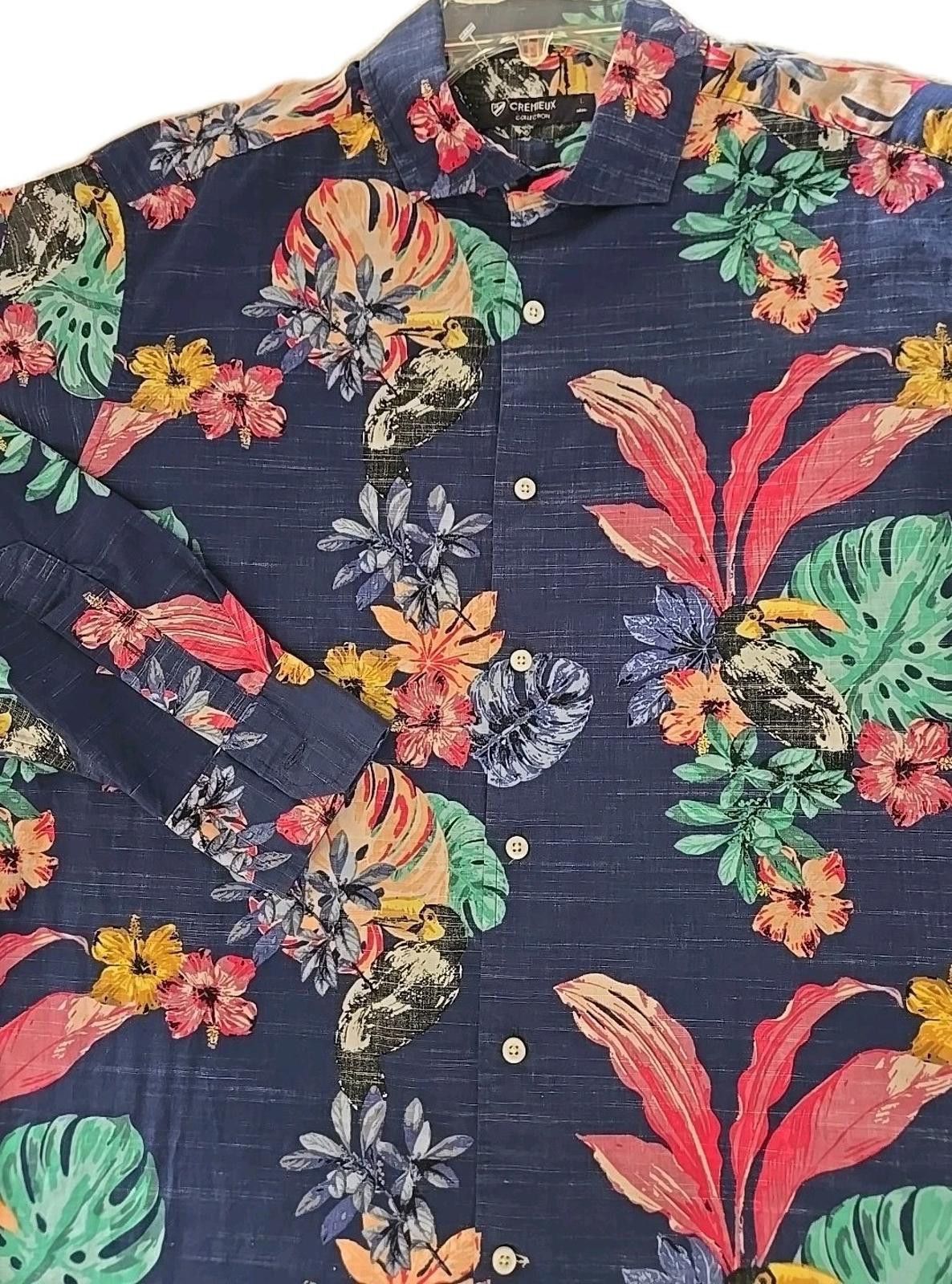 Cremieux Cremieux Mens Tropical Shirt Size L Floral Button Up Cotton Size US L / EU 52-54 / 3 - 5 Thumbnail