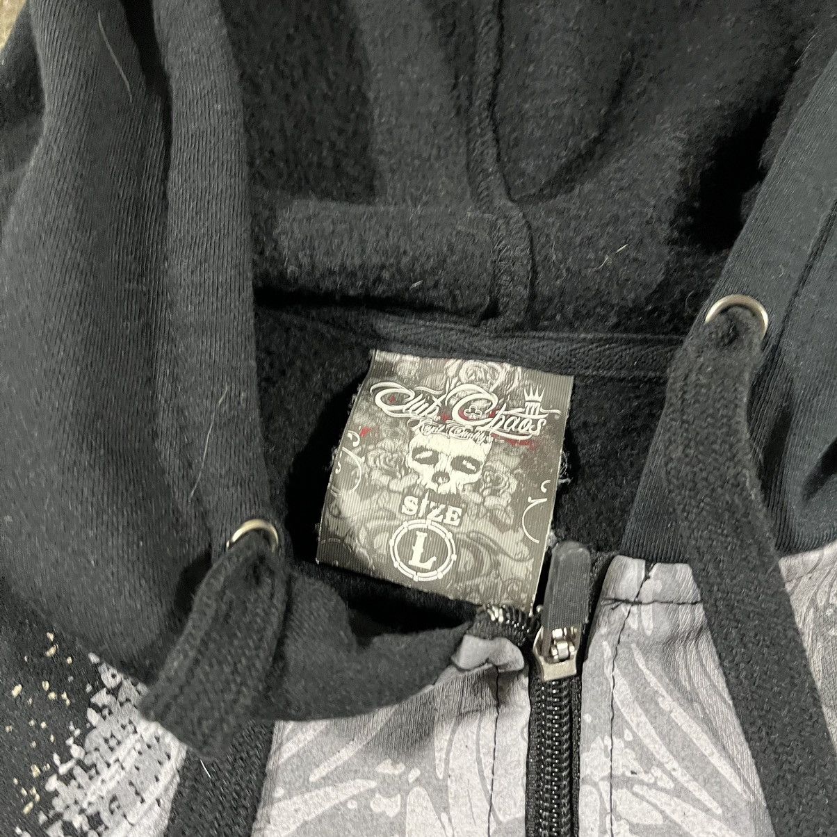 Affliction × Tapout × Vintage Crazy Y2K Affliction Style Zip-Up Hoodie Skull Grunge Skater Size US L / EU 52-54 / 3 - 9 Thumbnail