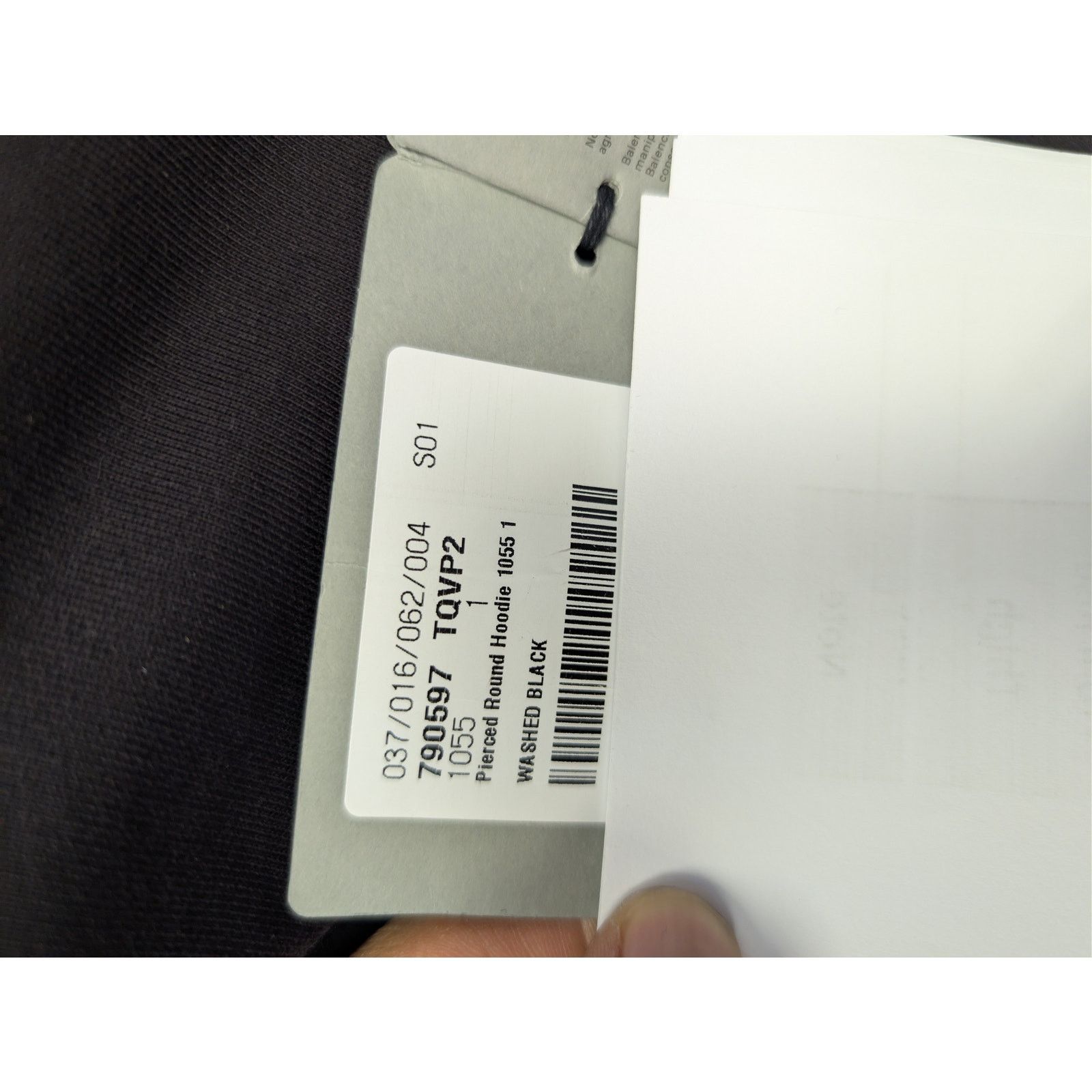 Balenciaga o1rshd1 Pierced Round Hoodie in Washed Black Size US S / EU 44-46 / 1 - 23 Thumbnail