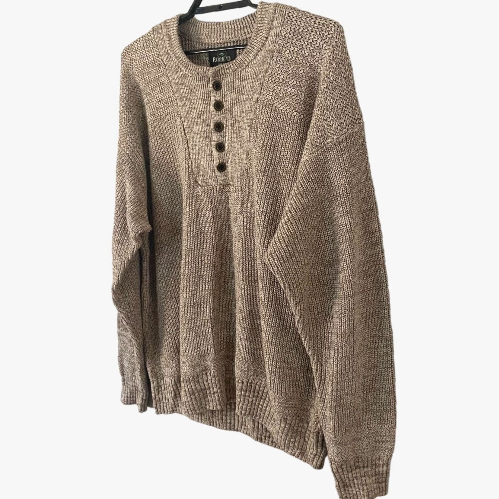 Vintage REDHEAD Knit Henley Sweater Men's XXL Brown Long-Sleeve Pullover Hiking Hunting Size US XXL / EU 58 / 5 - 2 Thumbnail