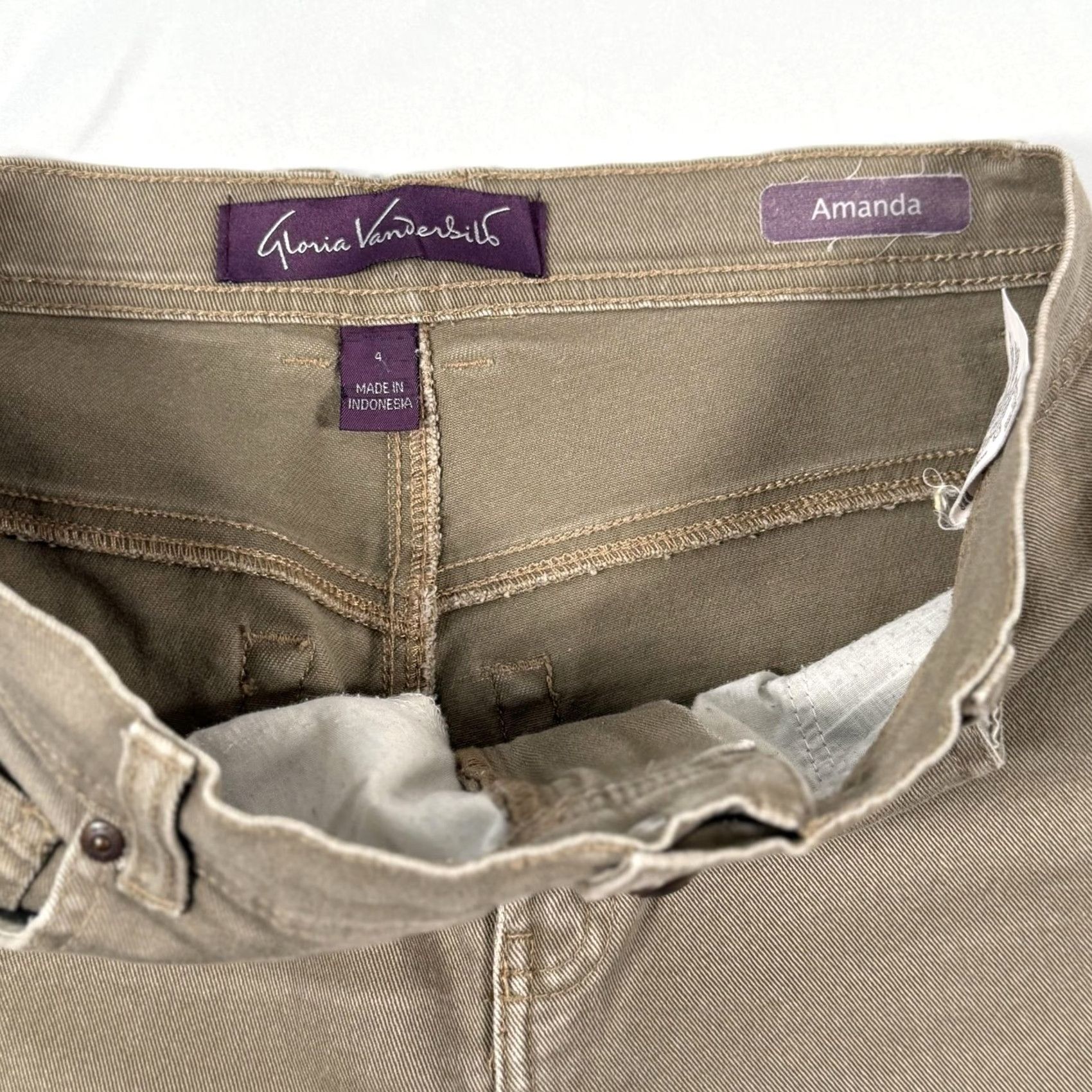 Gloria Vanderbilt Gloria Vanderbilt Jeans Womens 4 Beige Straight Mid Rise Stretch Denim Pants Wide Vintage: No Size 27" / US 4 / IT 40 - 4 Thumbnail