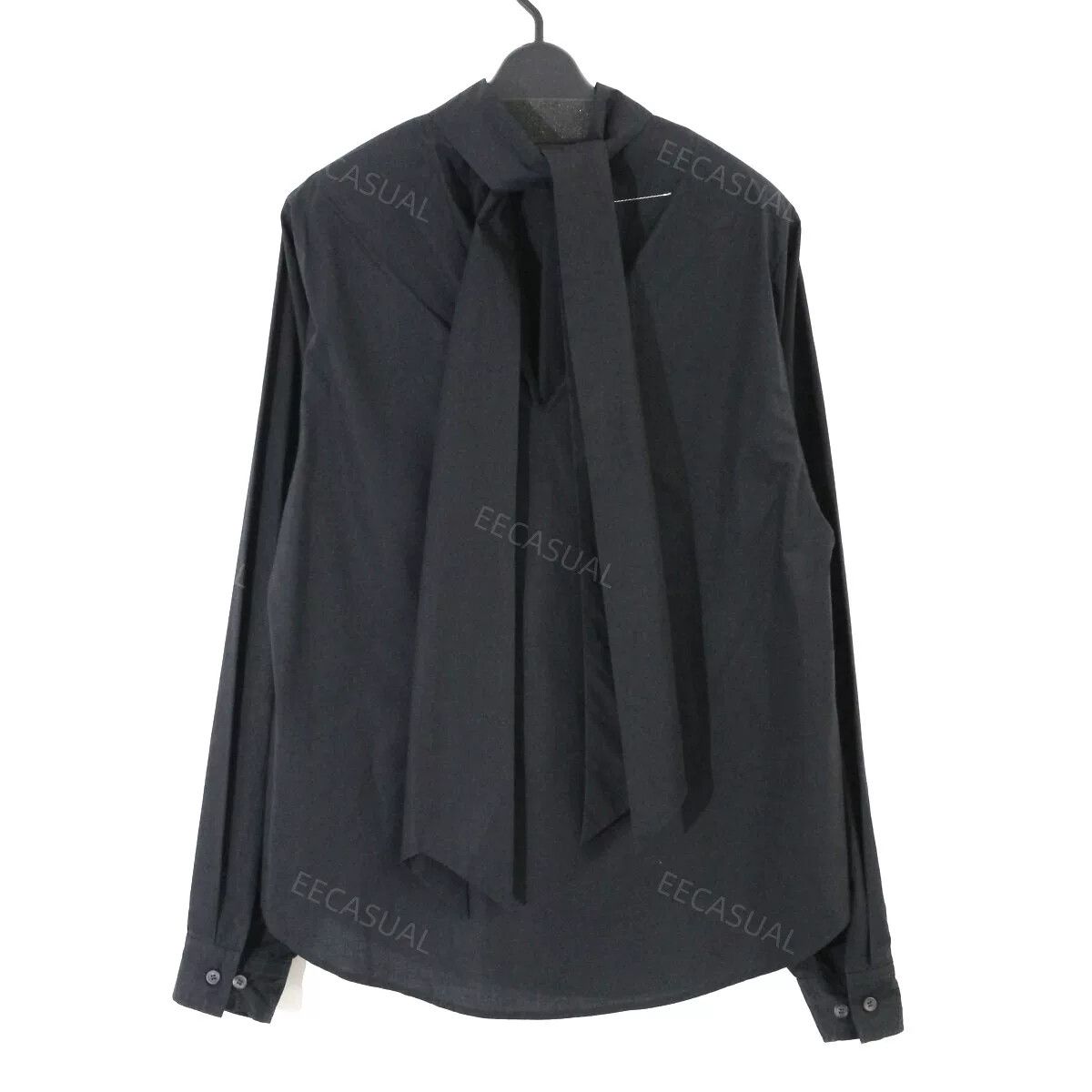 MM6 Black High Neck Shirt with Bow Size XS / US 0-2 / IT 36-38 - 1 Thumbnail
