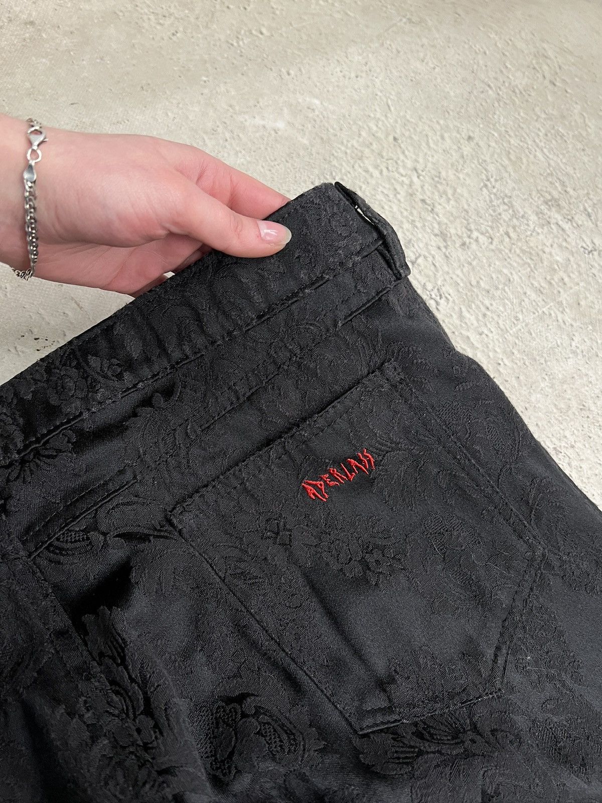 Tornado Mart Tornado Mart style Black opium printed gothic pants Size US 35 - 9 Thumbnail