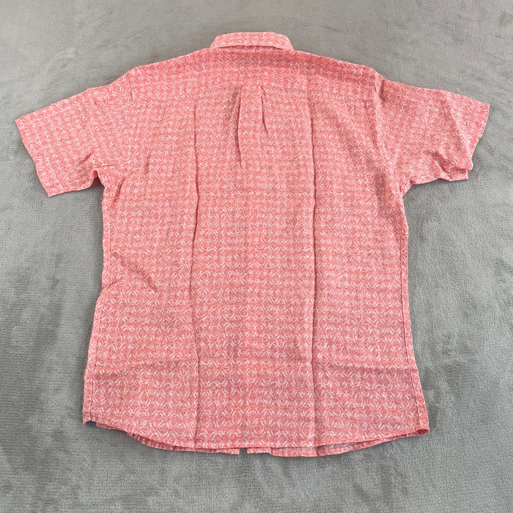 Peter Millar Peter Millar Shirt Men M Pink Linen Short Sleeve Rose NWT Geometric Classic Fit Button-Up 100% Linen Clay Rose Vintage No Mens Size US M / EU 48-50 / 2 - 6 Thumbnail