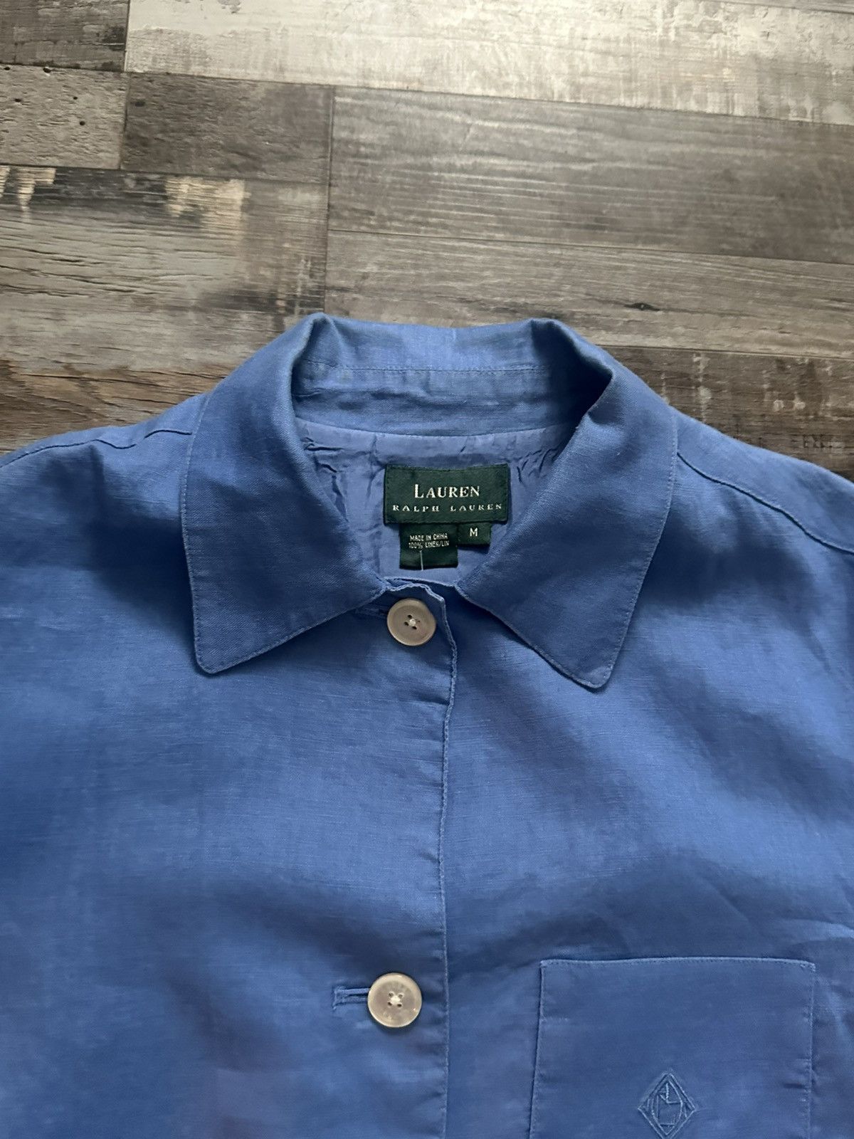 Ralph Lauren Vintage Ralph Lauren Blue 100% Linen Button-Up Shirt Size M Size M / US 6-8 / IT 42-44 - 4 Thumbnail
