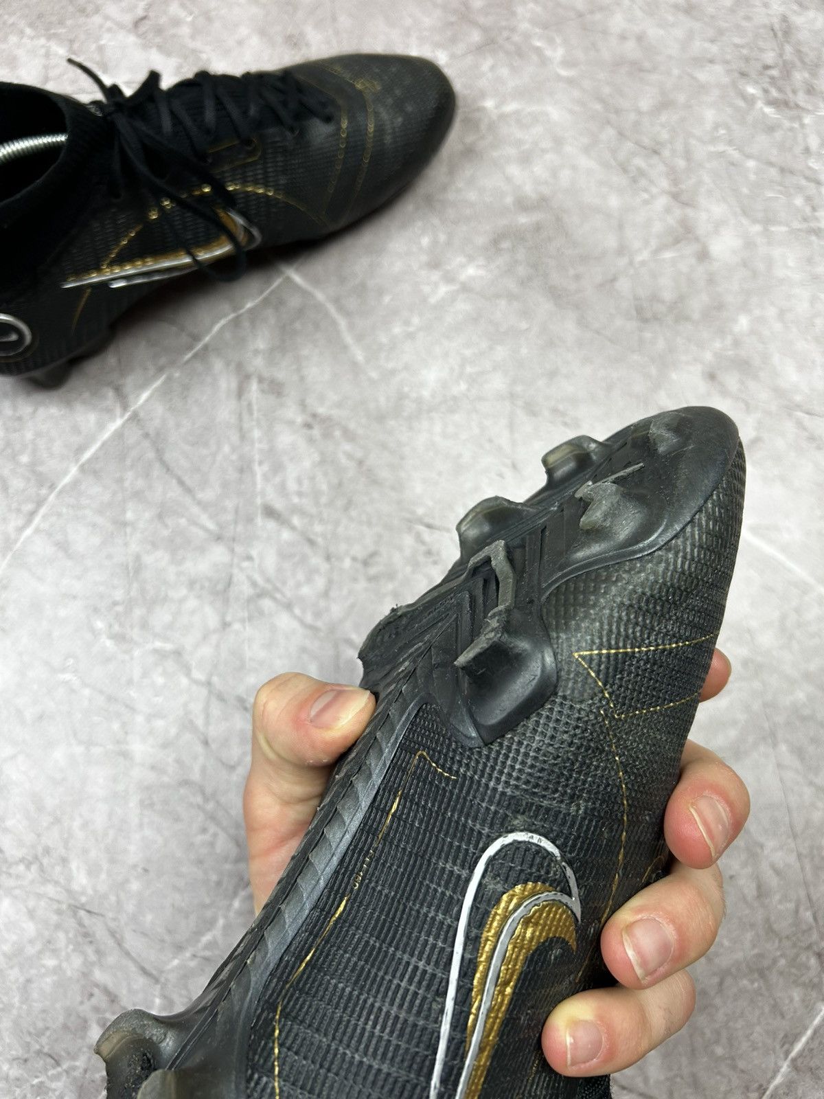 Nike Nike Mercurial Superfly 8 Pro FG Black Metallic Gold Size US 9.5 / EU 42-43 - 14 Thumbnail