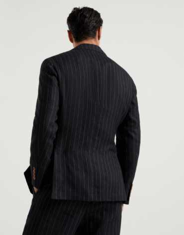 Brunello Cucinelli Jacket Linen in Black Size US L / EU 52-54 / 3 - 2 Thumbnail