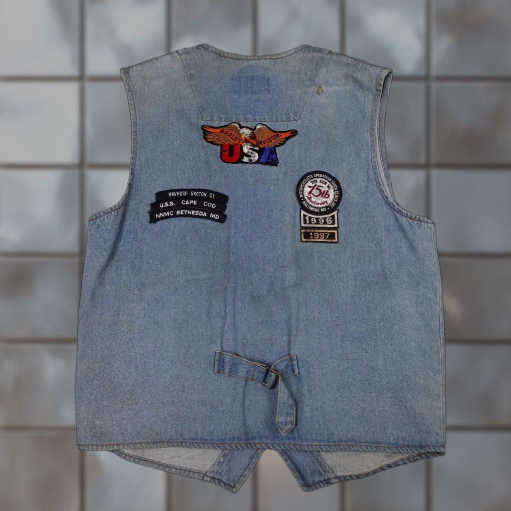 Propper VINTAGE Denim Vest Mens M Blue Biker Pins Patches Club 90s Motorcycle Denim Vest Mens Blue Size US M / EU 48-50 / 2 - 1 Thumbnail