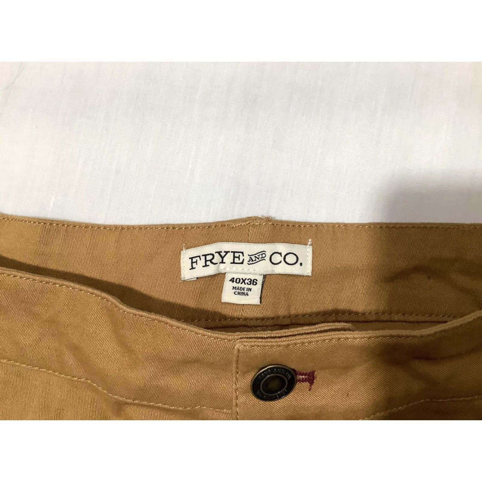 Frye Frye & Co Pants Mens 40x36 Beige Cargo Straight Leg Big & Tall Stretch Workwear Size US 40 / EU 56 - 6 Thumbnail