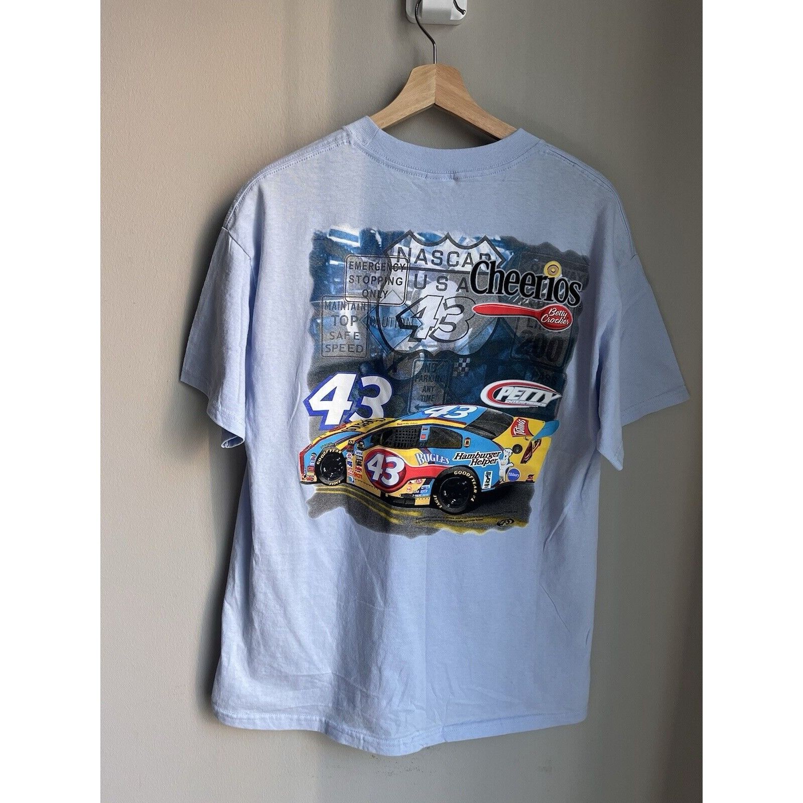 NASCAR NEW VINTAGE NASCAR LABONTE #43 CHEERIOS BLUE T SHIRT SIZE L Size US L / EU 52-54 / 3 - 3 Thumbnail