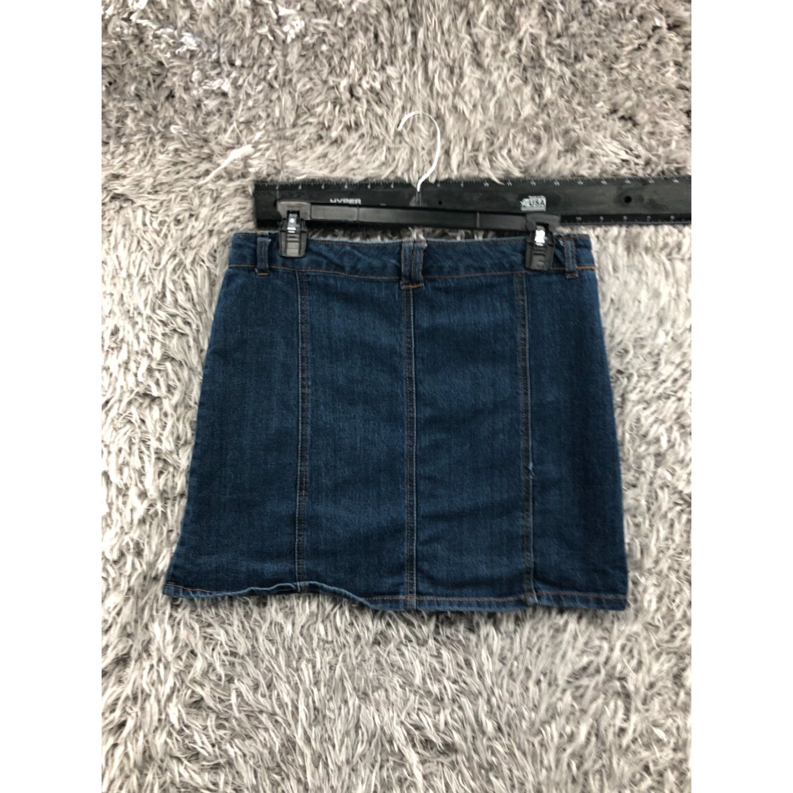 Vintage Highway Jeans Skirt A-Line Midi Womens L Blue Denim Slit Pockets Stretch Machine Washable Regular Size 36" / US 14 / IT 50 - 5 Thumbnail