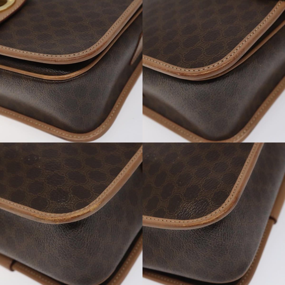 Celine CELINE Macadam Canvas Shoulder Bag Pvc Leather Brown Gold Size ONE SIZE - 10 Thumbnail