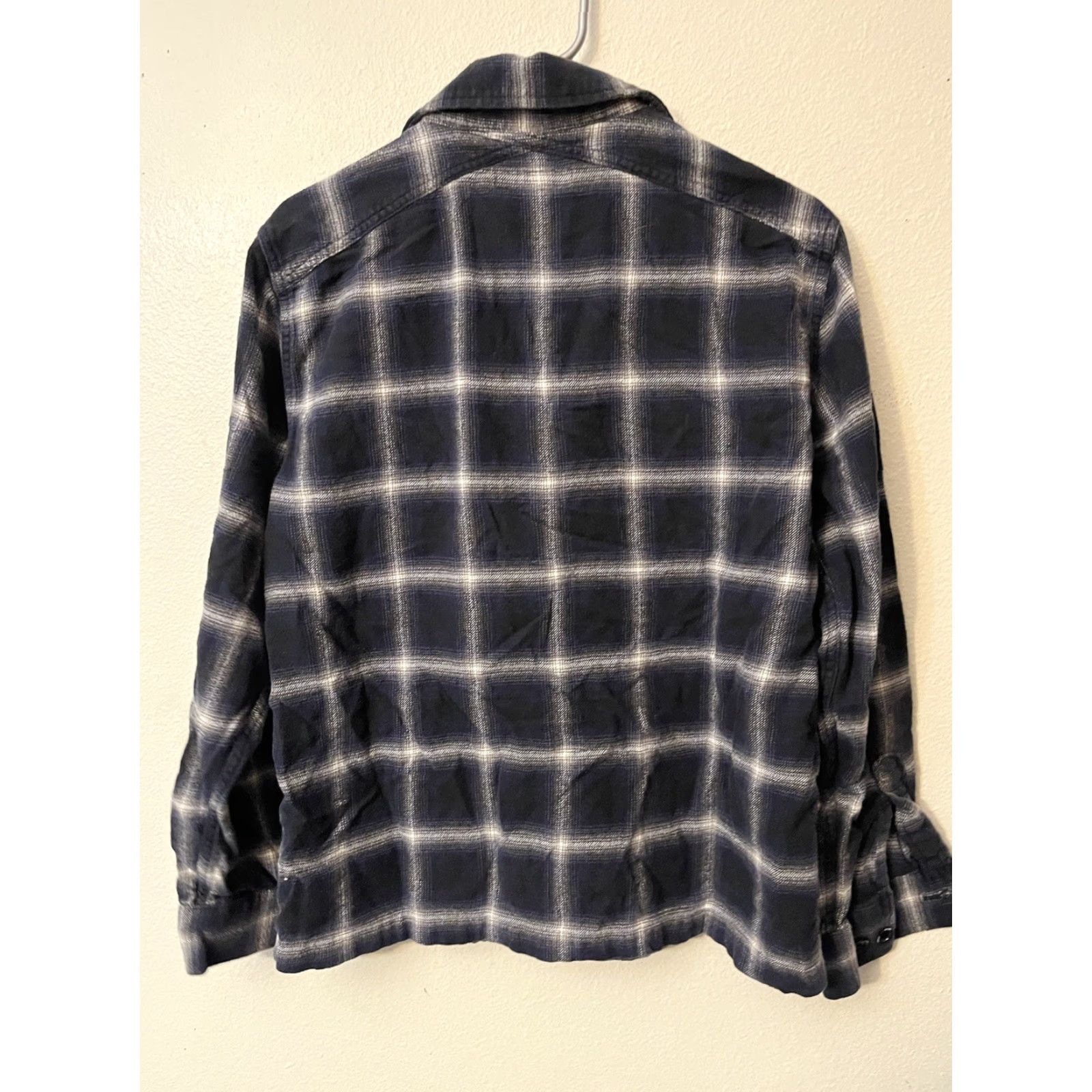 Banana Republic VINTAGE Banana Republic Men's Plaid Flannel Button-Up Shirt Dark Black Gray Medium Size US M / EU 48-50 / 2 - 3 Thumbnail