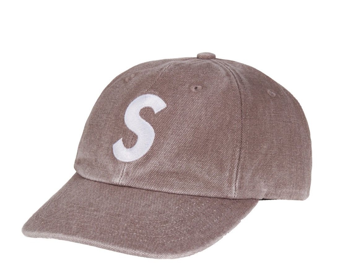 Supreme Pigment coated canvas S logo hat khaki | Grailed